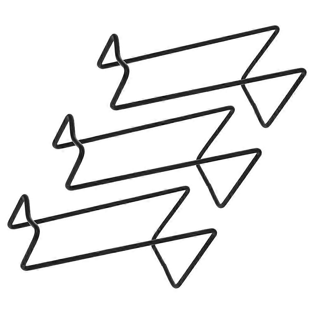 3Pcs Iron Holder Black for Storage Metal Rack