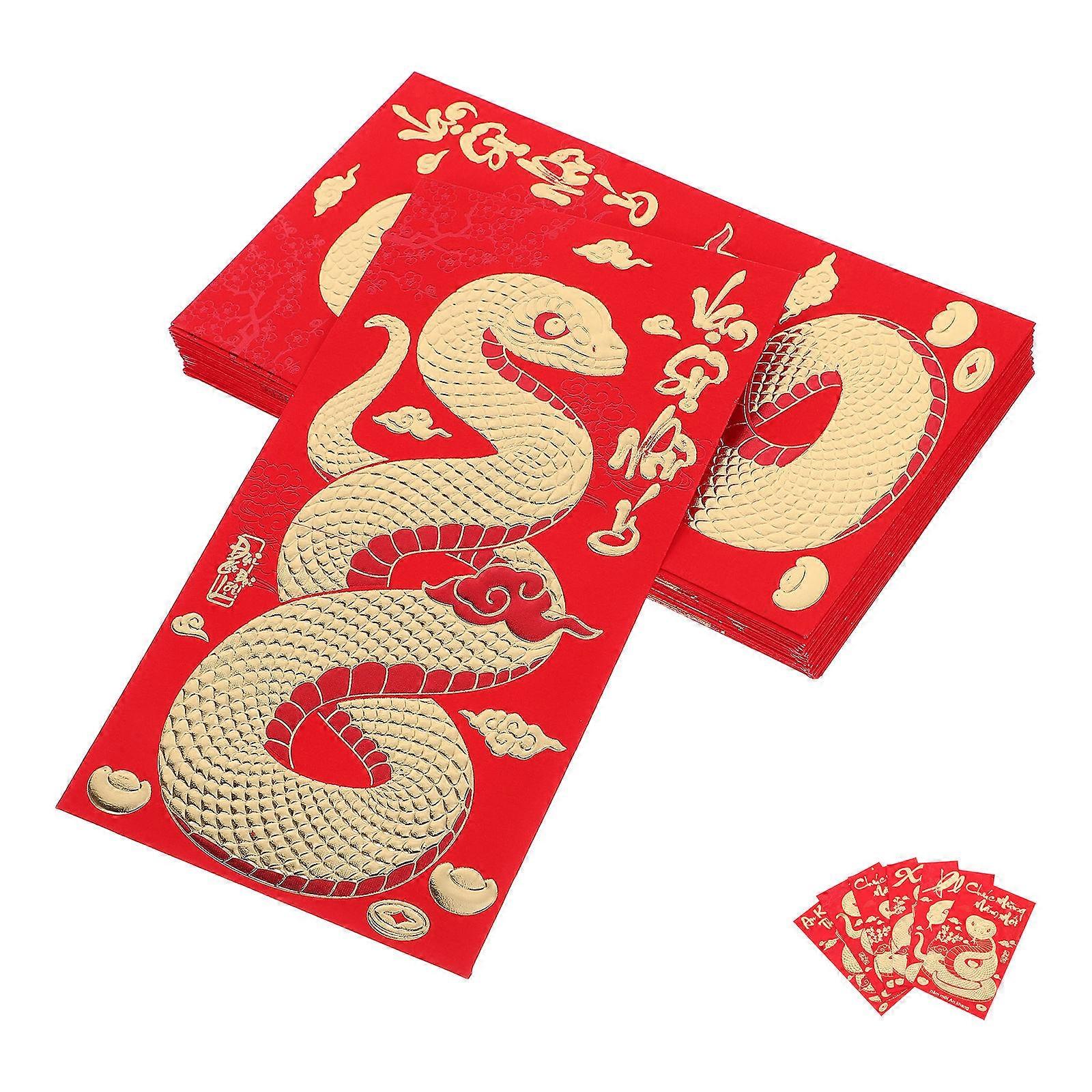 Open Red Envelopes Paper Red Envelopes for Storage 36Pcs Snake Year Set