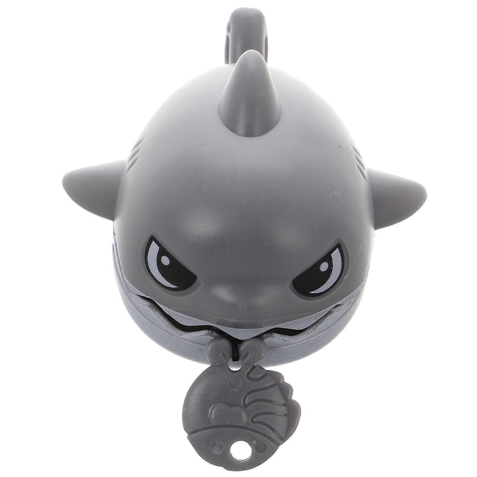Creative Pull String Shark Toy Vibration Mini Plaything Adorable Grey Plastic Keychain Pendant for