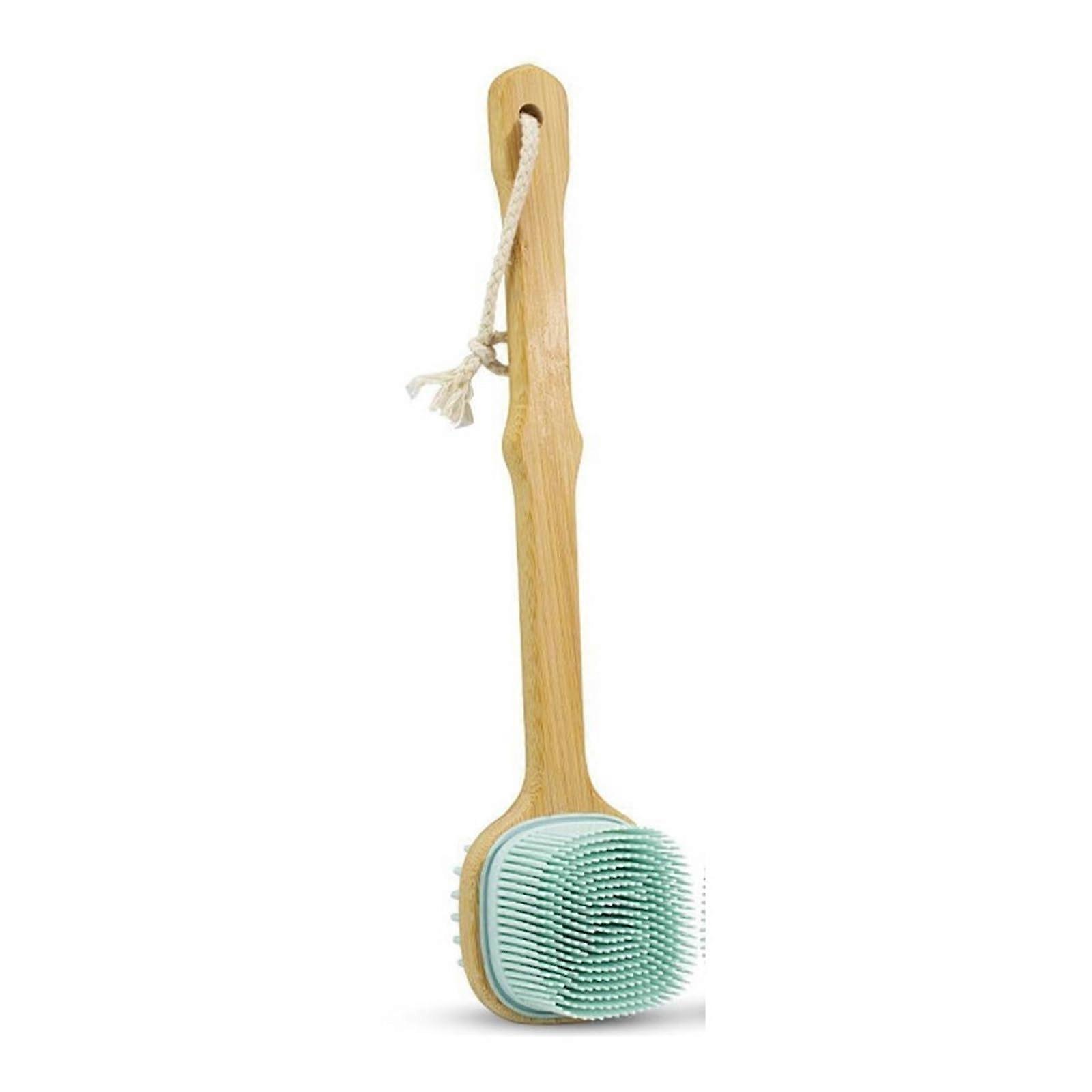 Bath Body Brush with Long Handle Back Scrubber for Shower Exfoliating DualSided Blue