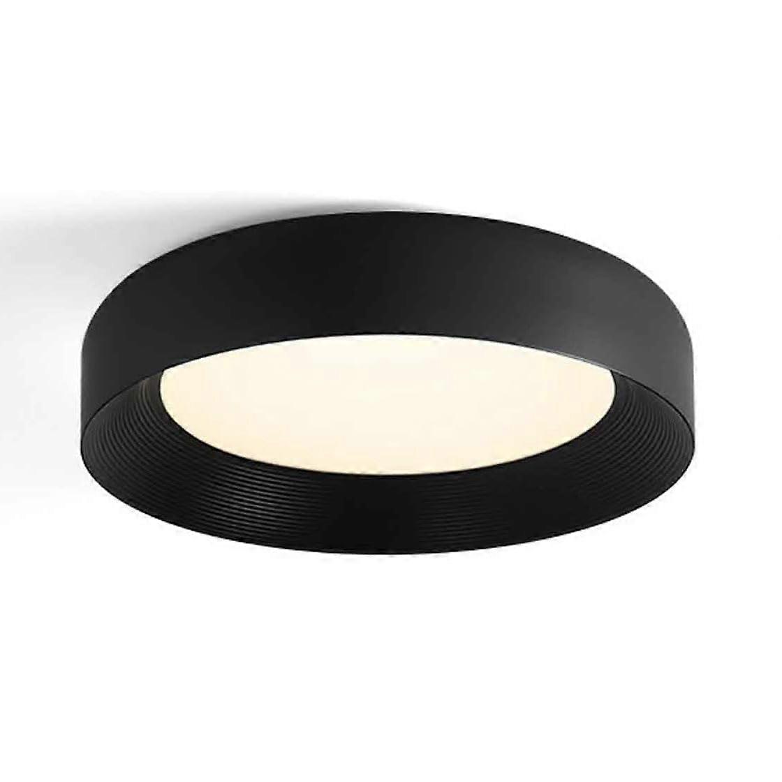 15 Inch Round LED Ceiling Light, Modern UltraThin Flush Mount Fixture, EyeFriendly Black Design