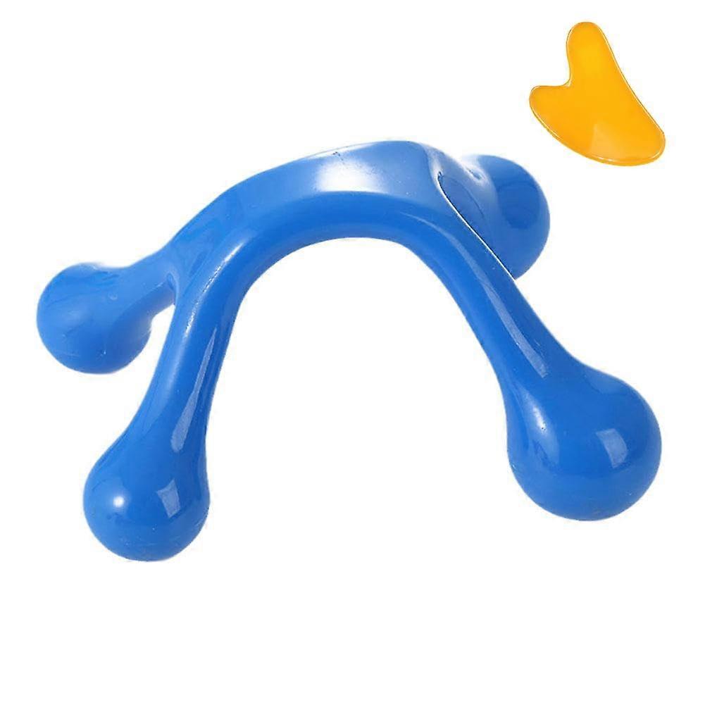 Back Massager for Deep Tissue Relief, Handheld Pressure Point Muscle Release Tool, Dark Blue