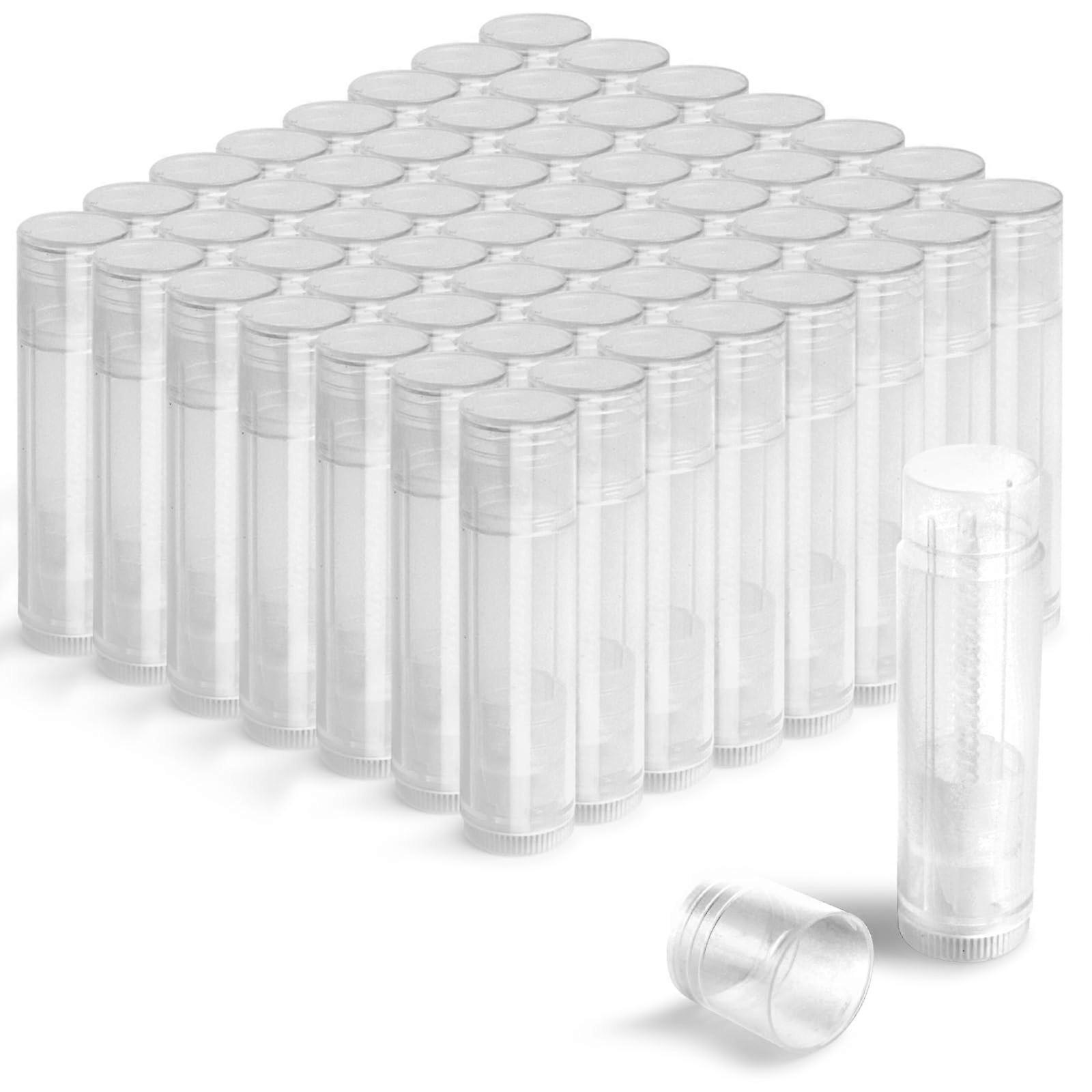 100 Bulk Empty Lip Balm Tubes with Caps 5.5ml Clear Leak TwistUp Containers for DIY