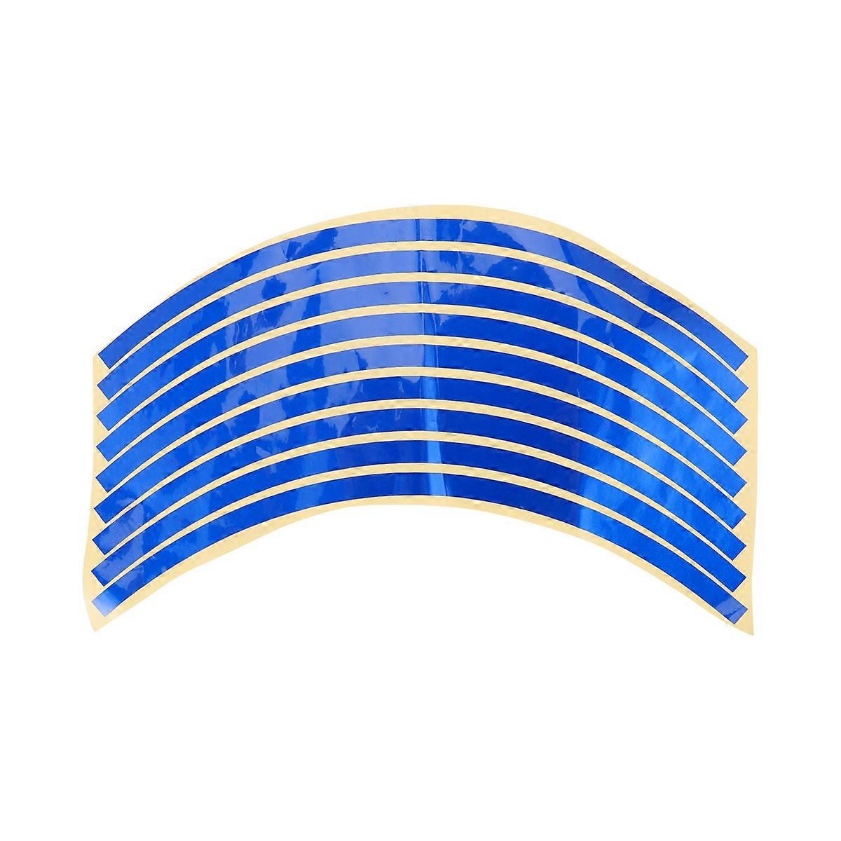 Motorcycle Wheel Tire Reflective Sticker for Decor 2Set Blue
