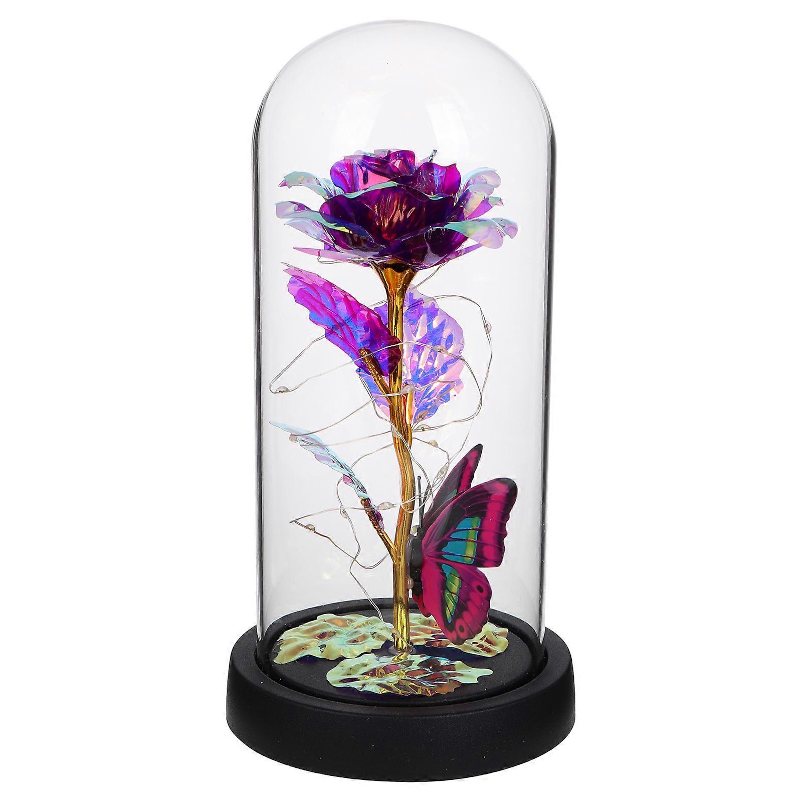 Glass Dome Flower Lamp for Home Use