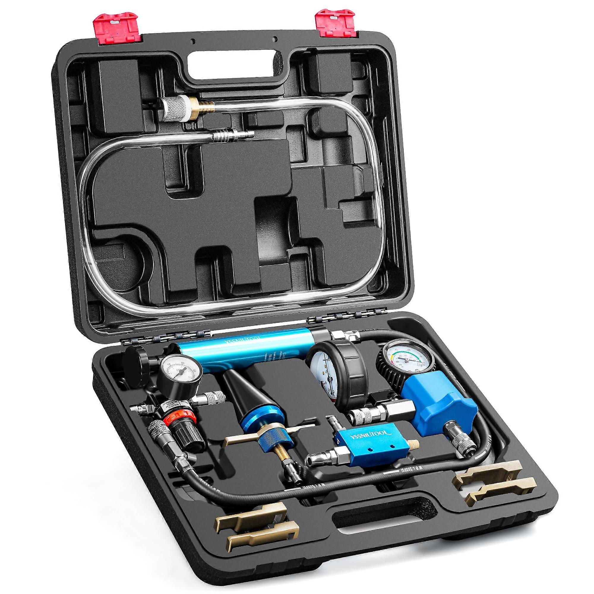 Coolant Pressure Tester and Radiator Tester Kit for Fast Leak Detection, Universal Vacuum Refill Tool