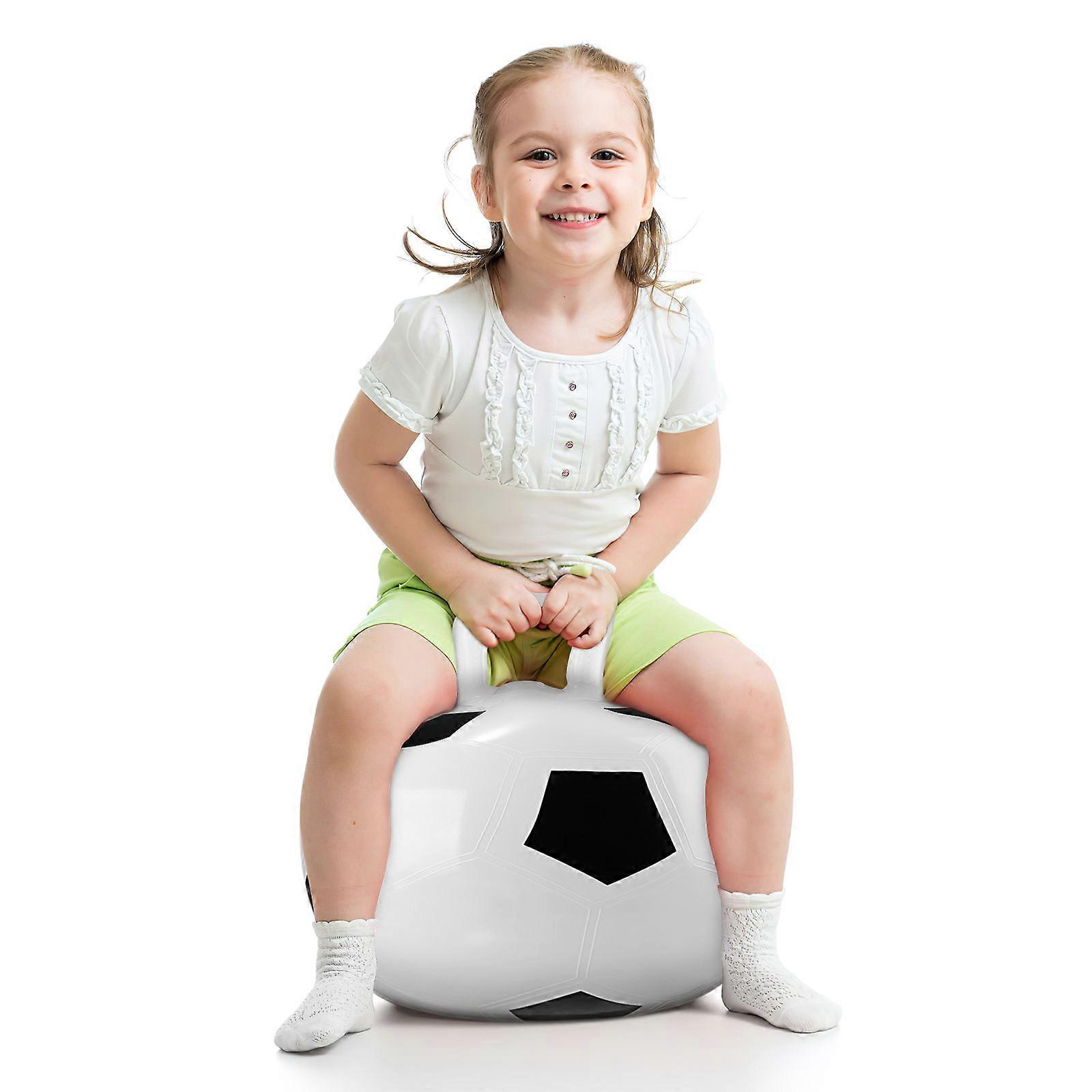 White Hopping Ball for Kids Use PVC Jumping Ball with Handle Stobok