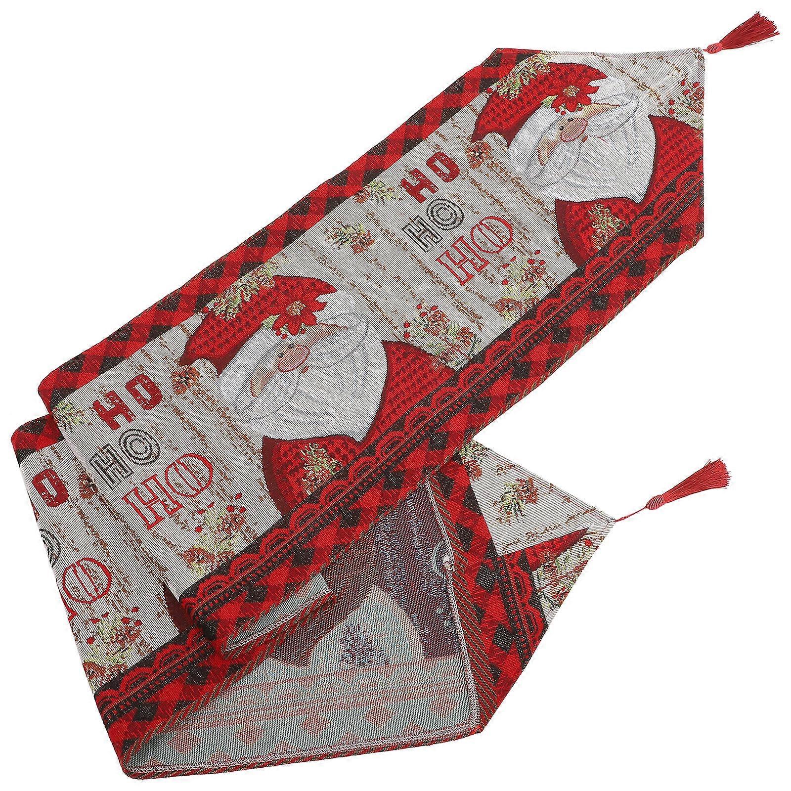 Xmas Table Runner 2Pcs Holiday Party Rectangular Table Decor With Polyester Material Design In Multi Color