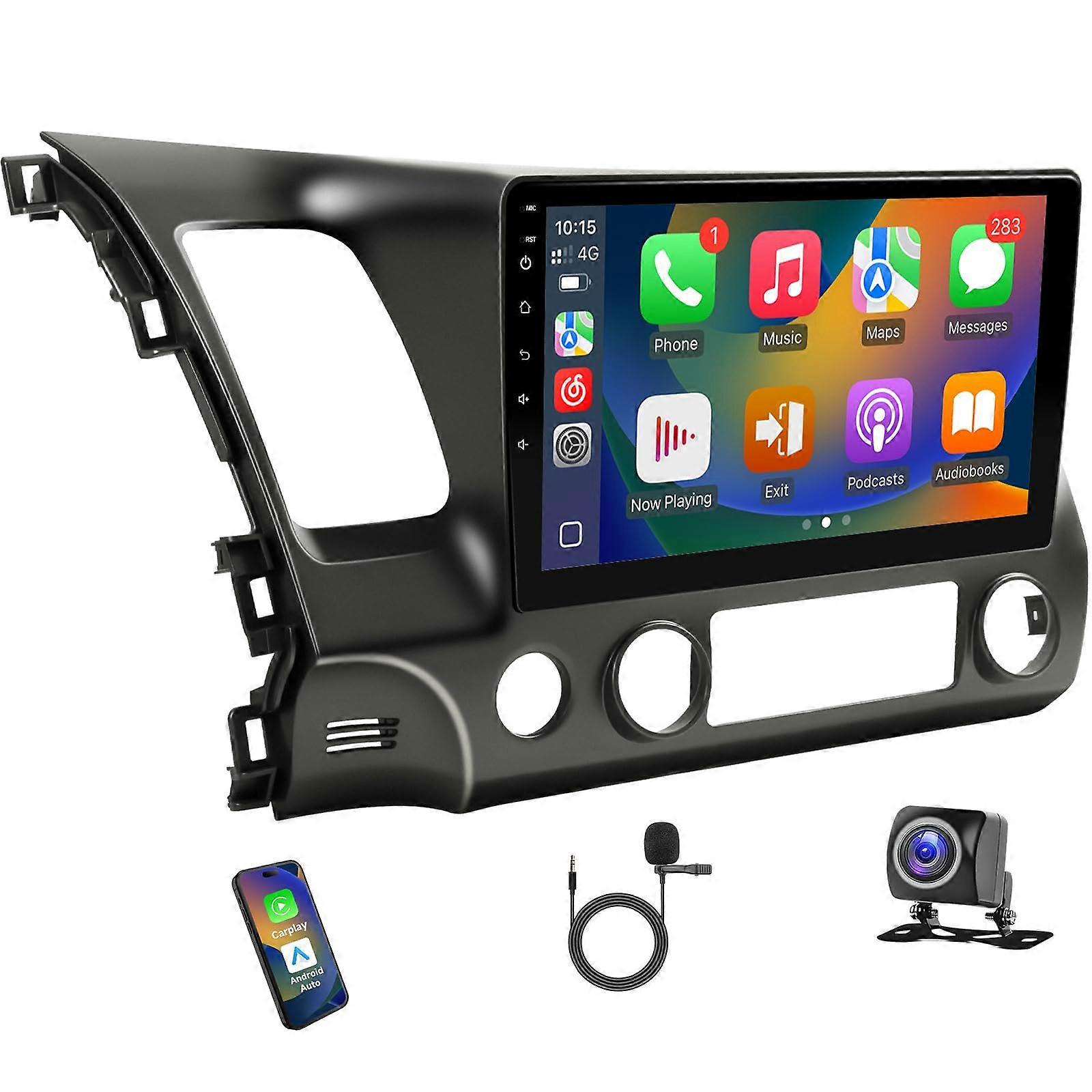 Android Car Stereo for Honda Civic 20062011, 9' IPS Touchscreen, Wireless CarPlay Android Auto, GPS, Backup Camera