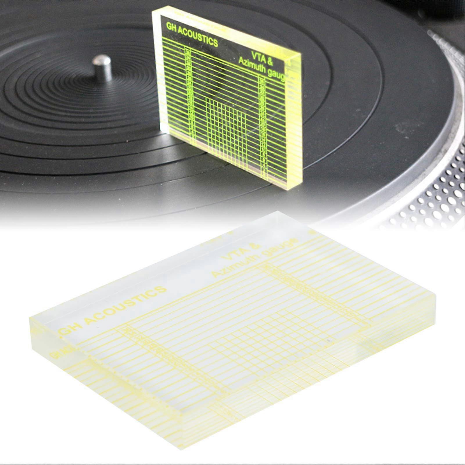 Tonearm Alignment Tool with Crystal Clear Acrylic VTA and Azimuth Gauge for Precision Turntable Setup