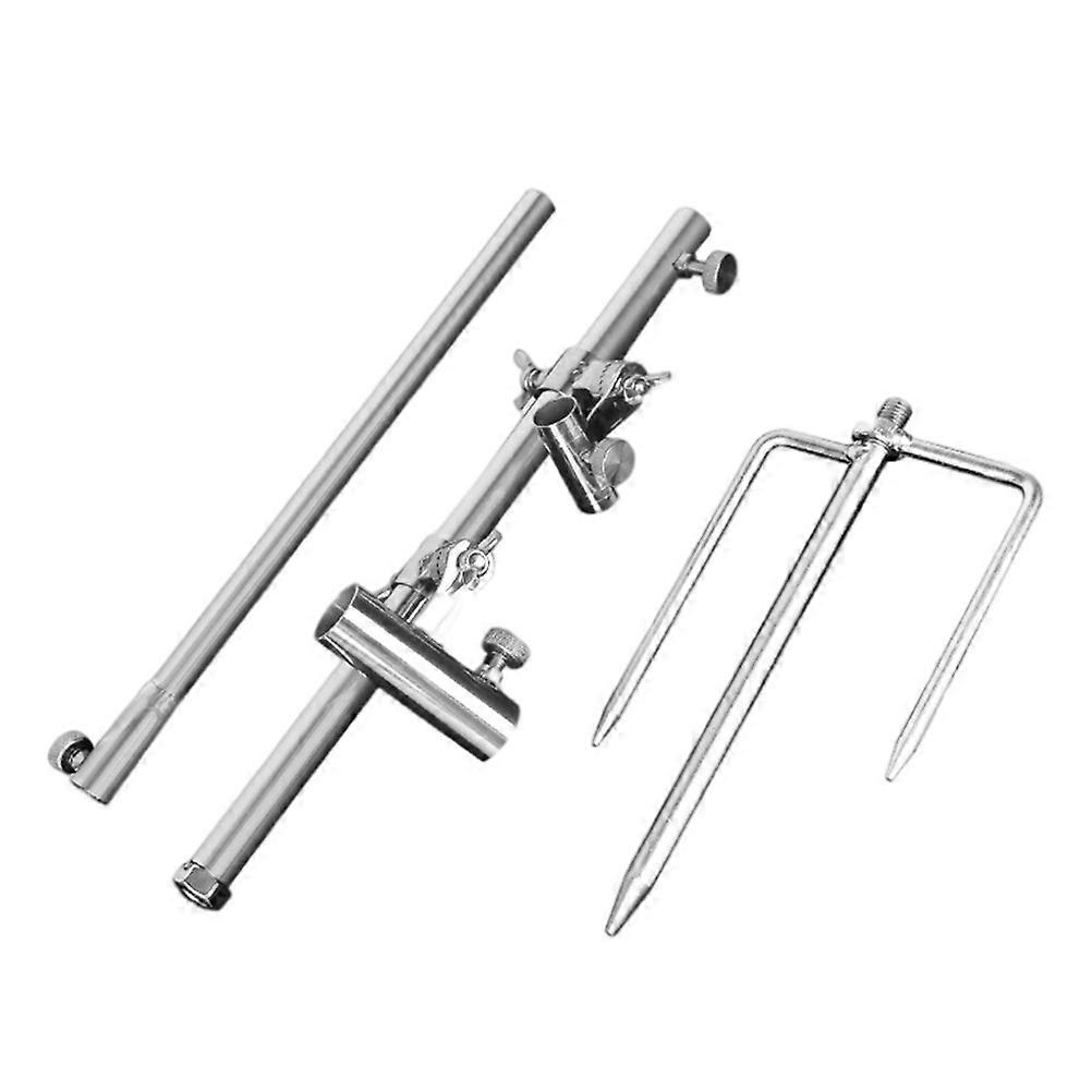 Silver Multi-Function Fishing Rod Rack for 3Pcs Fishing Pole Holder