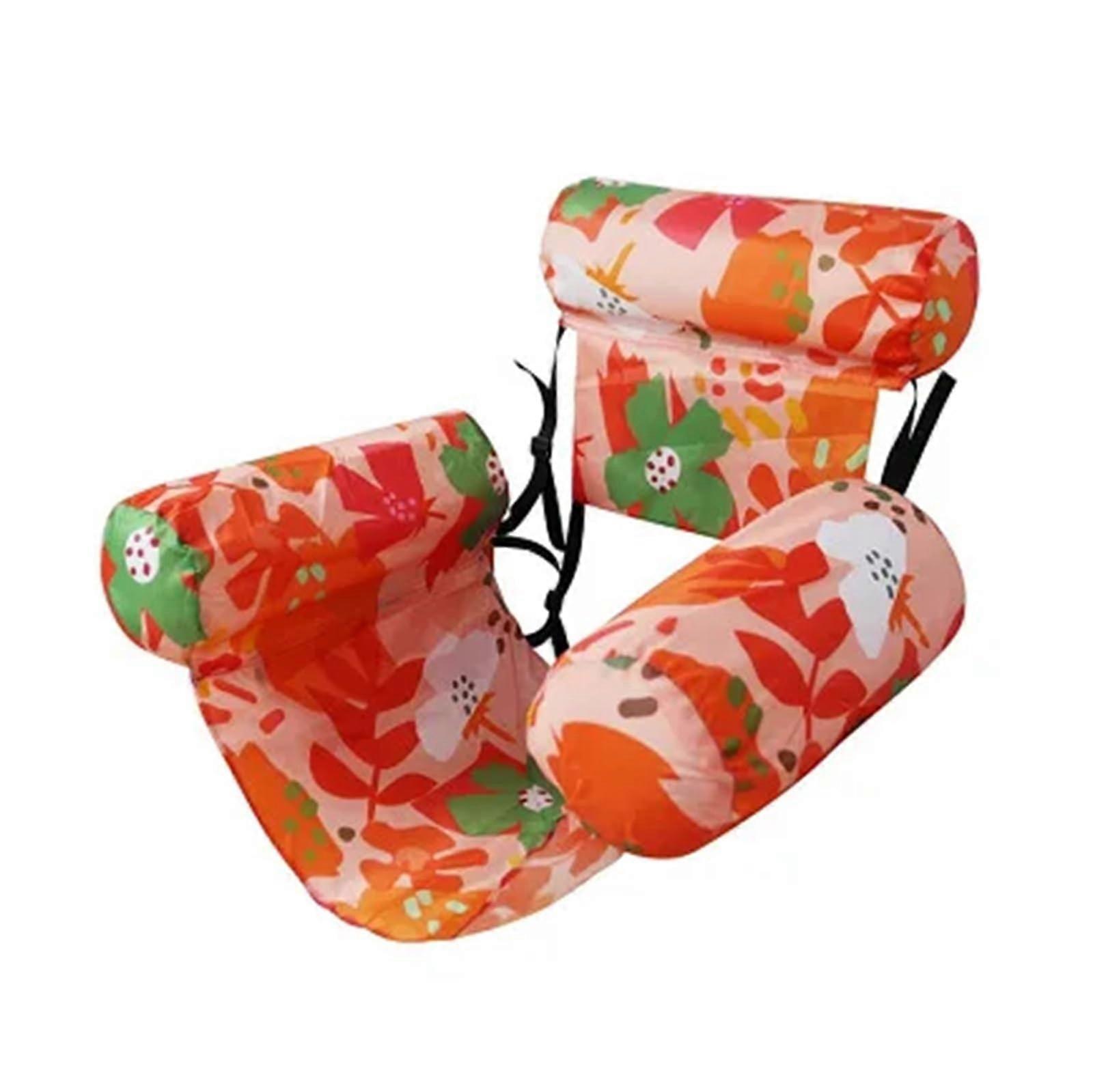 Inflatable Pool Float Hammock with Armrests PVC Lounger Sofa for Adults Summer Print LeakProof