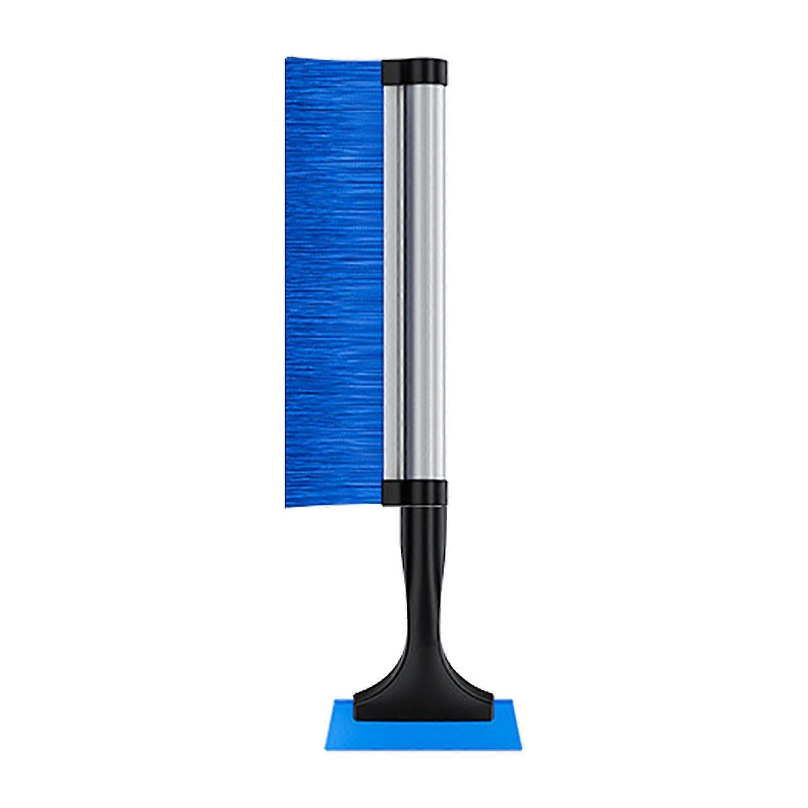 Snow Brush and Ice Scraper with Telescoping Handle, Adjustable Head and Squeegee for SUV, Blue