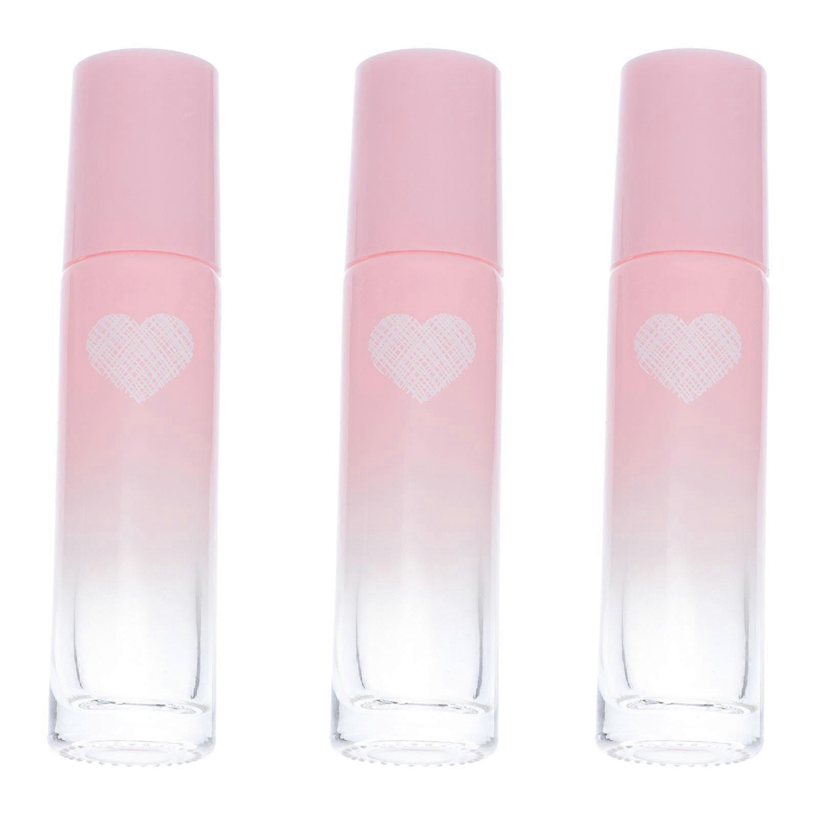 Refillable Bottles Heart Pattern Glass Perfume Bottles for Storage Use 3Pcs