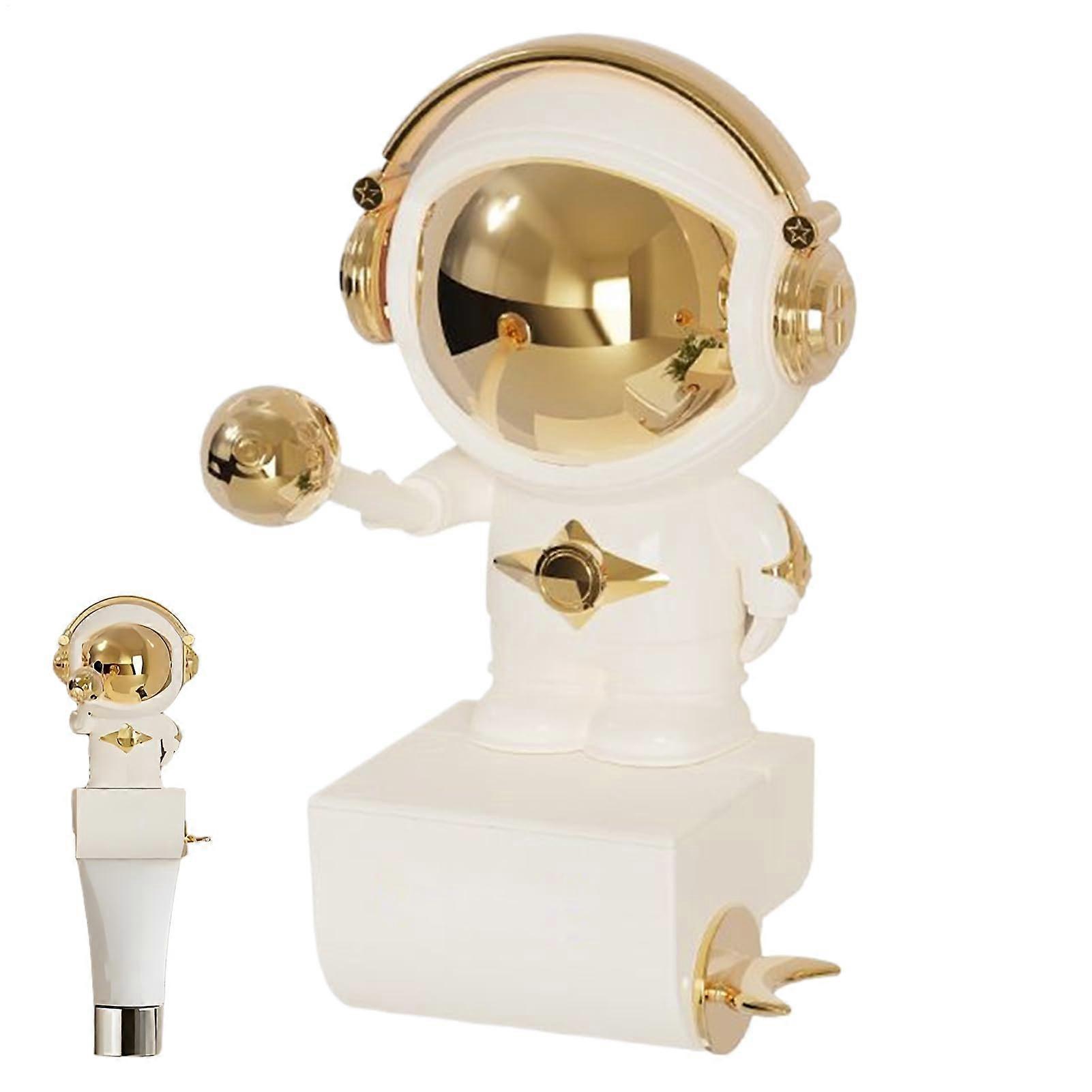 Toothpaste Squeezer with Vacuum Suction Grip, Wall Mounted Astronaut Tube Roller Holder Gold