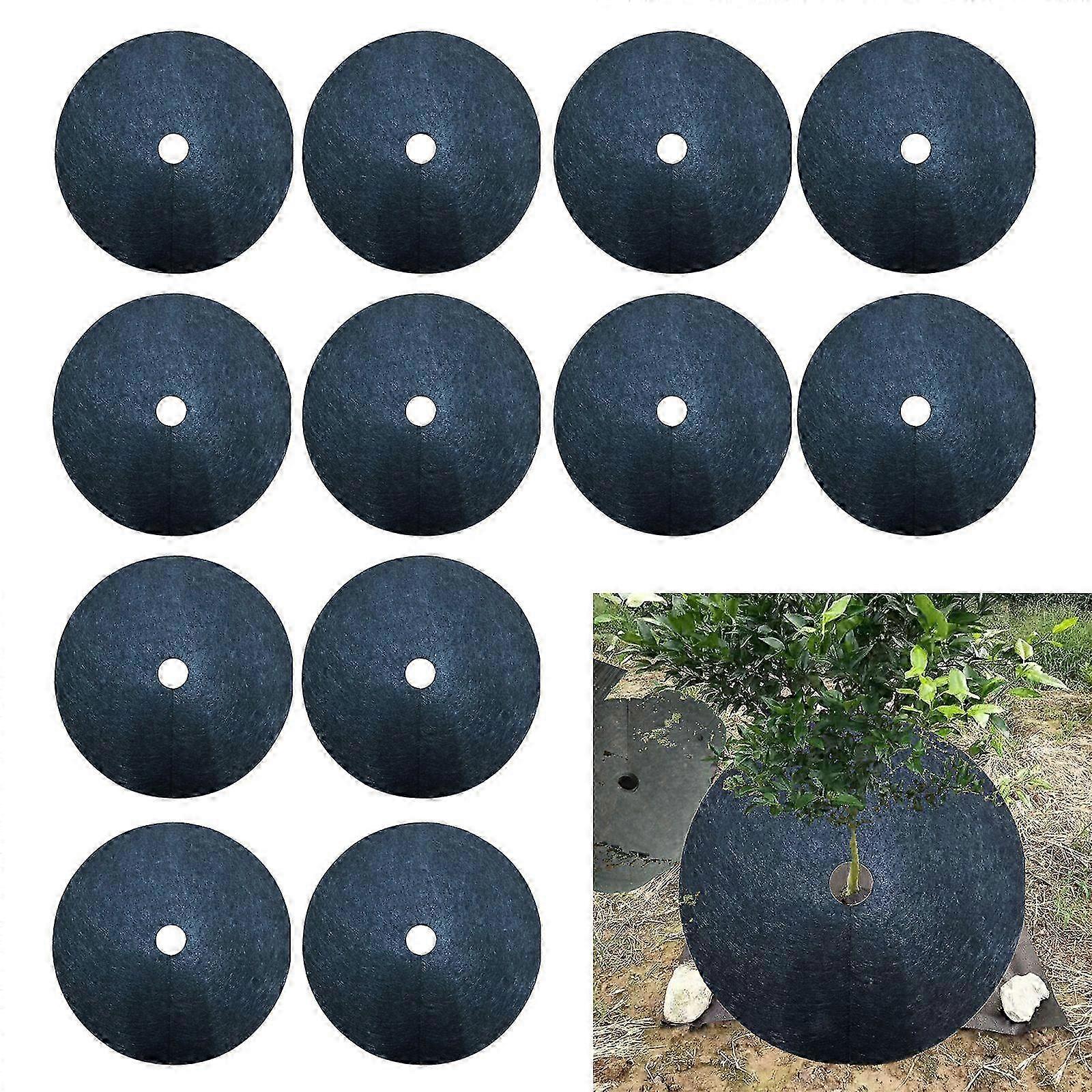 2025 12Pcs Mulch Ring Tree Protector Mats Disc Shrub Tree Guard Weeding Pad ,Promotion