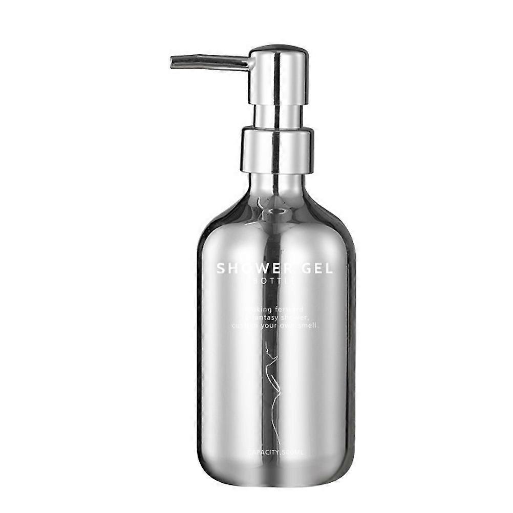 Silver Shampoo Bottle with Lotion Dispensing for Storage 500Ml Size