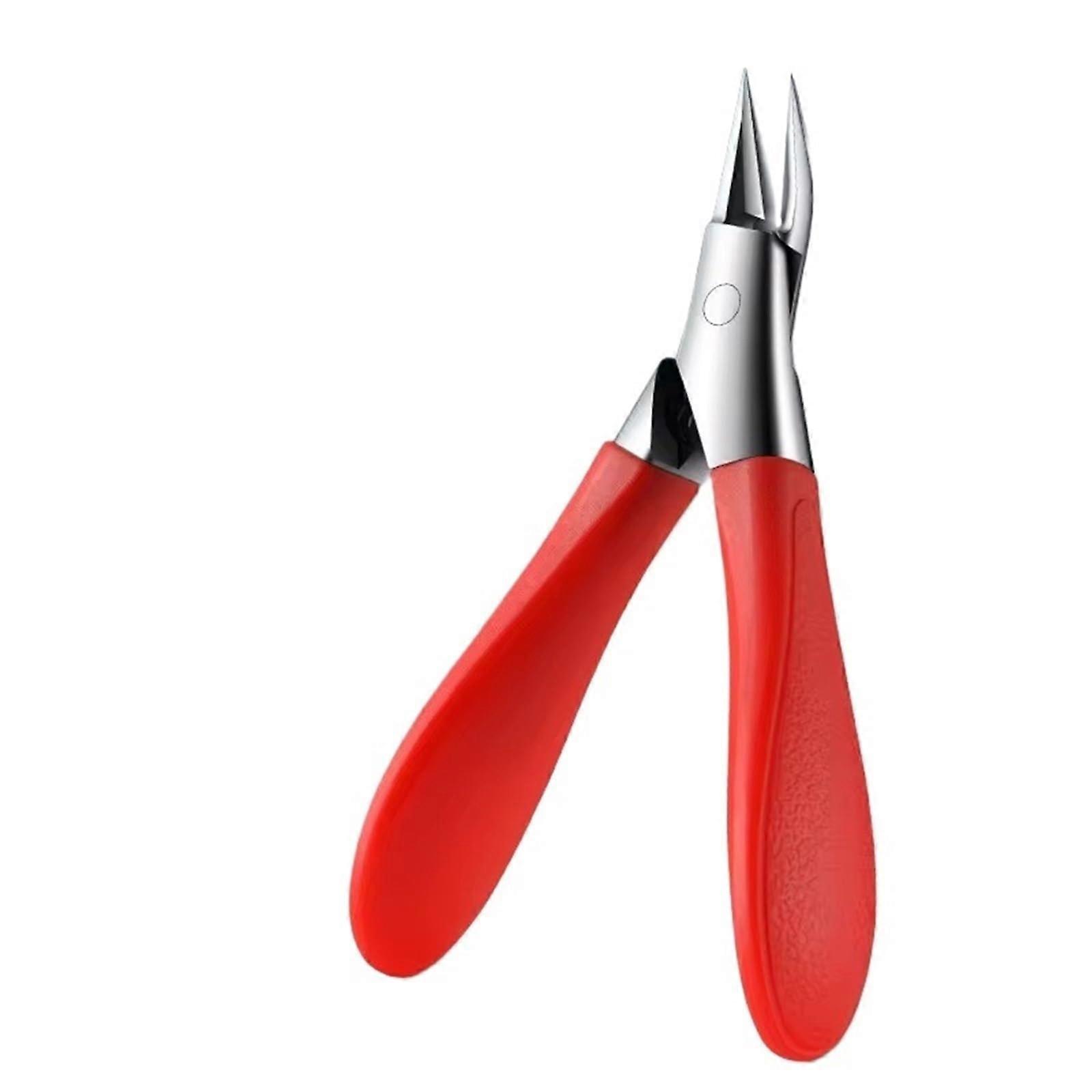 Angled Toe Nail Clipper for Thick Nails with Precise Cutting Blades and Ergonomic Grip Red