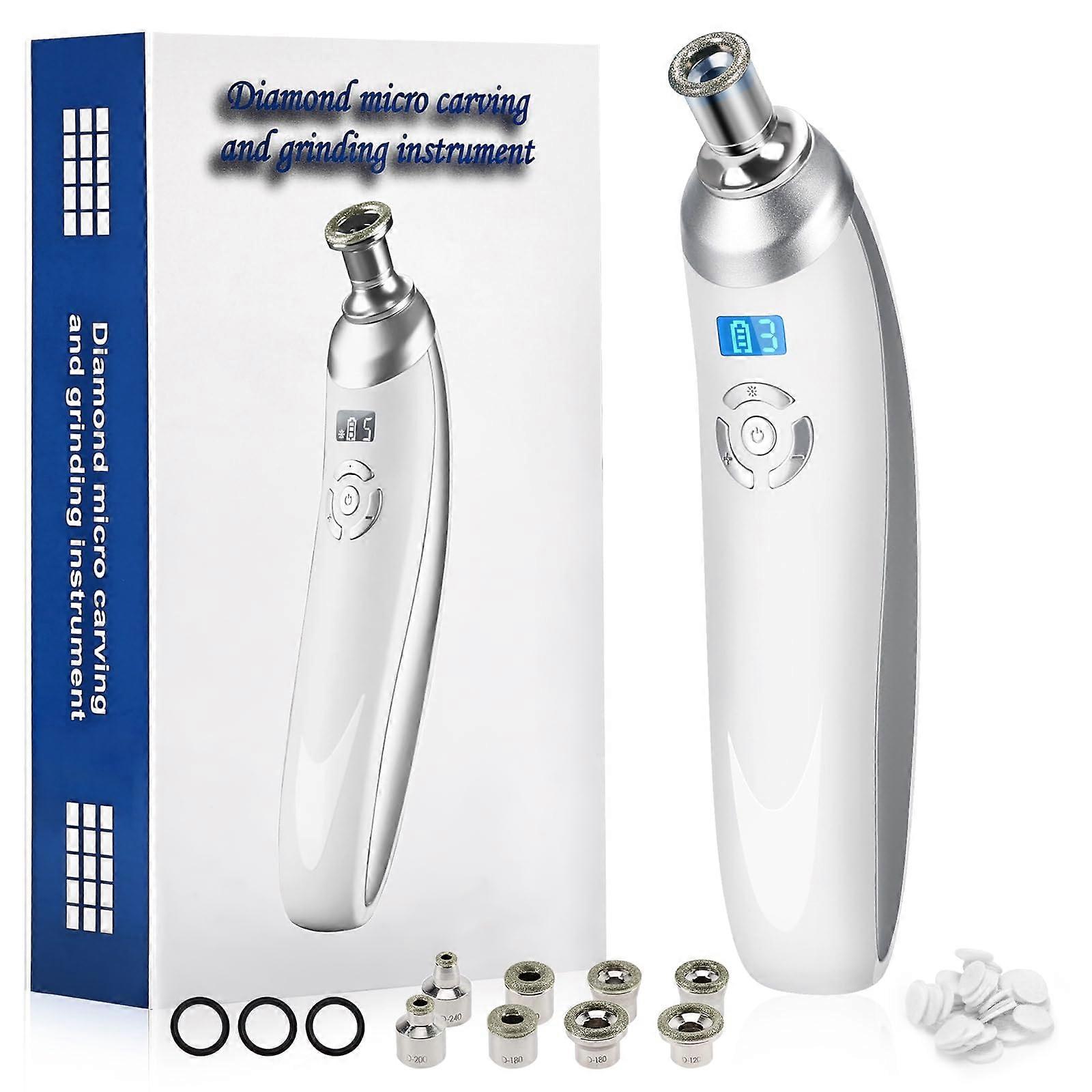 Diamond Microdermabrasion Device with 9 Tips, 5 Suction Levels, USB Rechargeable, LED Display