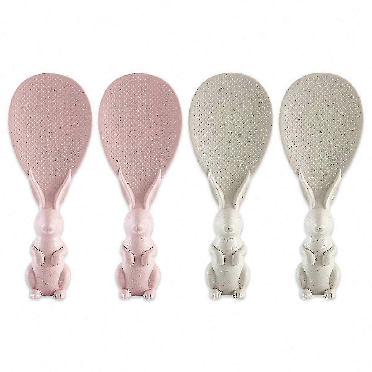 Rabbit-Shaped Rice Spoons, 4-Pack Plastic Rice Cooker Spatulas