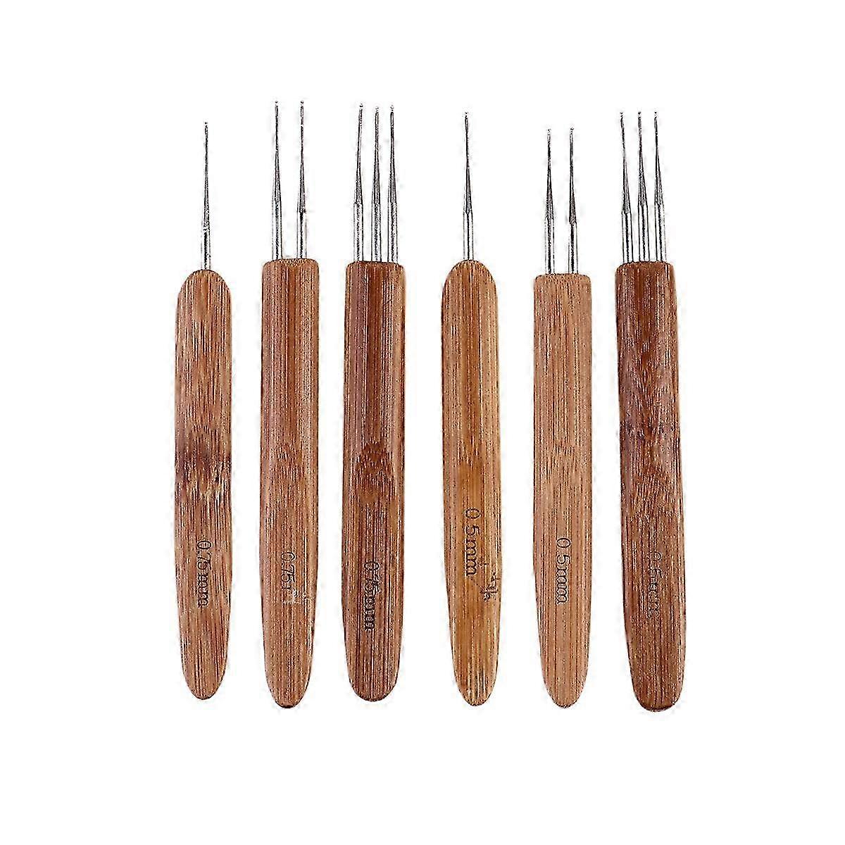 Bamboo Crochet Hook Set for Dreadlocks with 12Pcs Knitting Tools