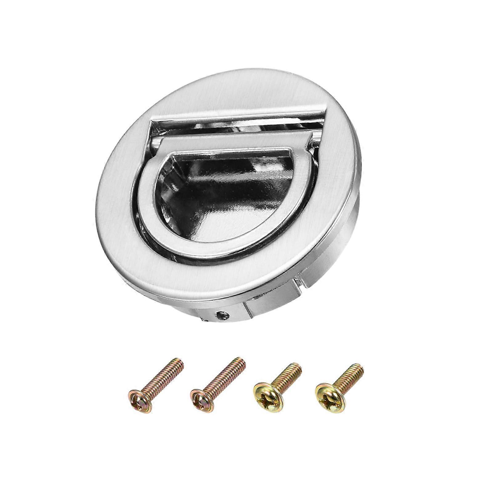 Flush Pull Handle 35mm Zinc Alloy Ring Pull Latch with Screws for Sliding Door Drawer Dark Silver