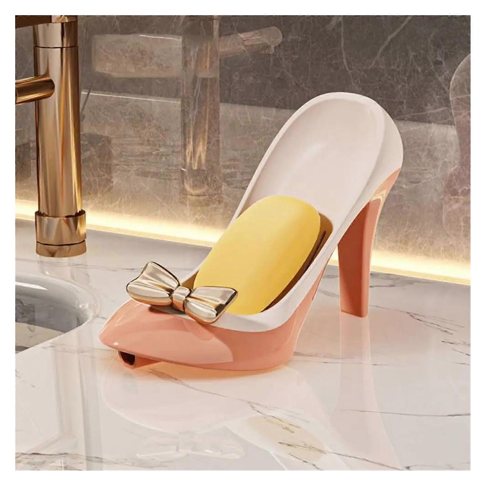 Soap Dish Self Draining  Heels Shape with NonSlip Suction Cup for Bathroom (4)
