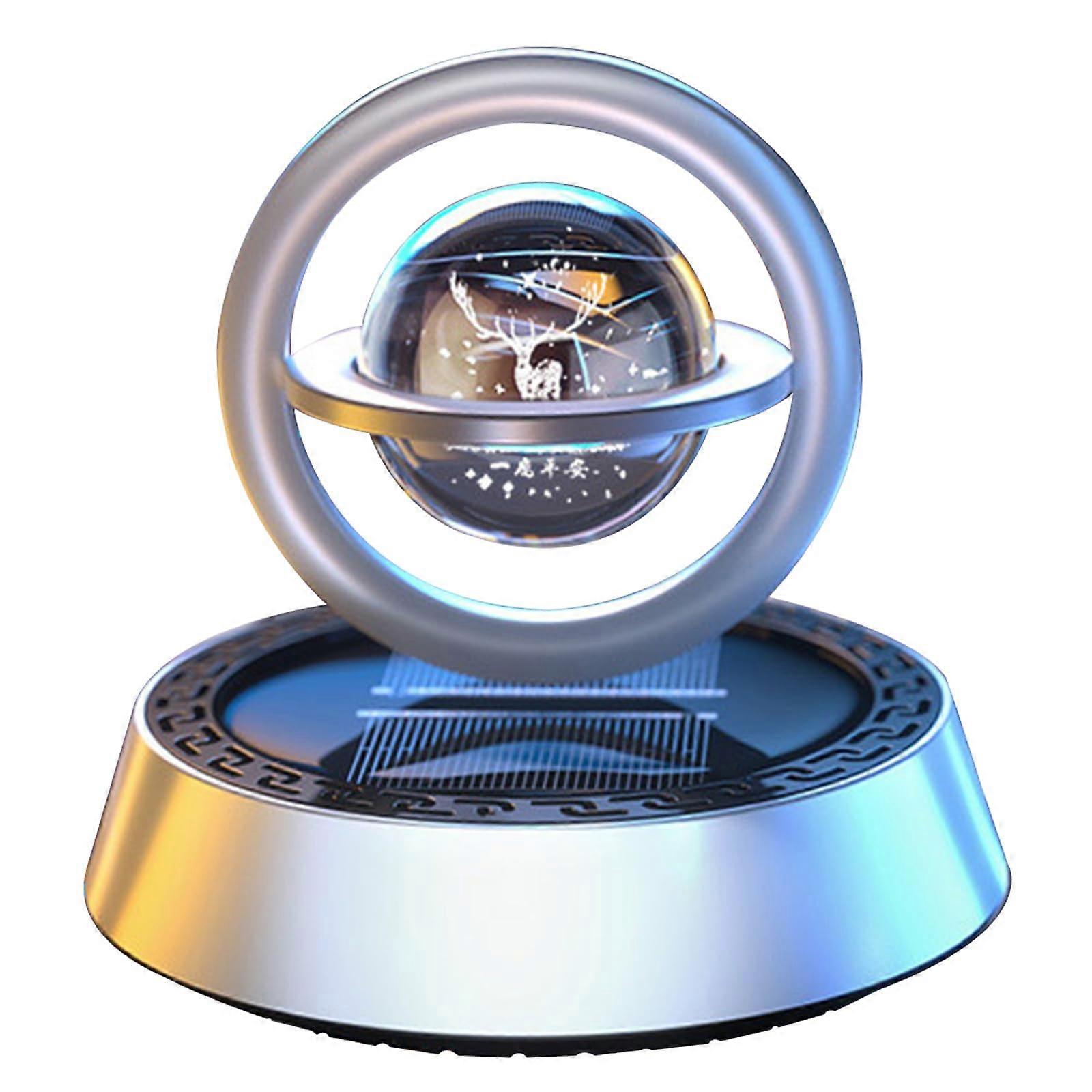 Solar Powered Rotating Planet Car Air Freshener, Aromatic Dashboard Diffuser Decoration