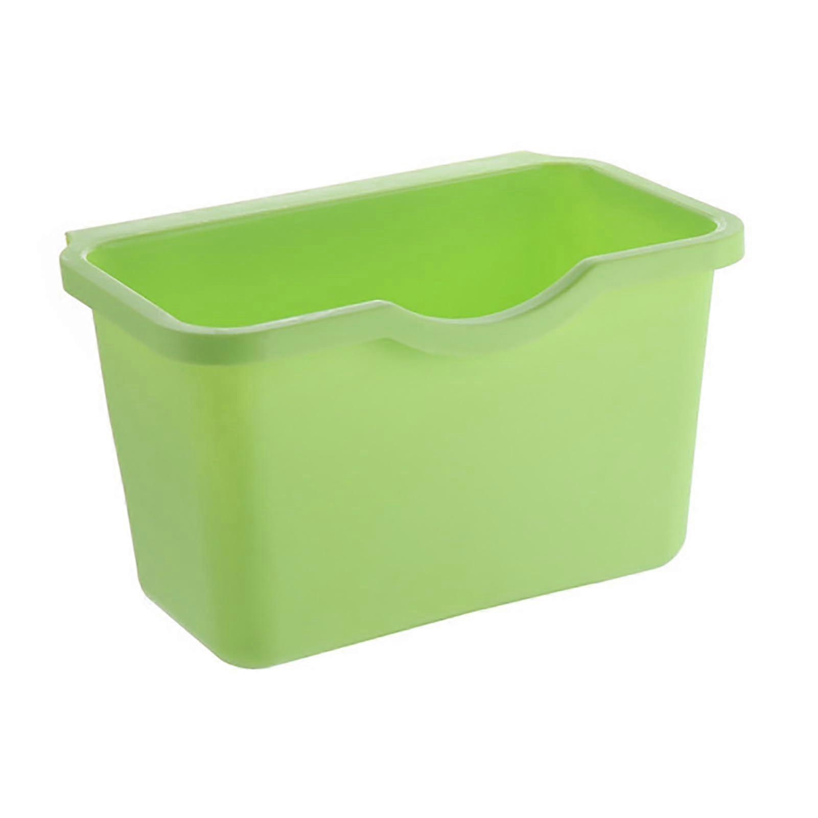 Small Hanging Trash Can for Kitchen and Bathroom, Outdoor Garbage Bin, SpaceSaving Green