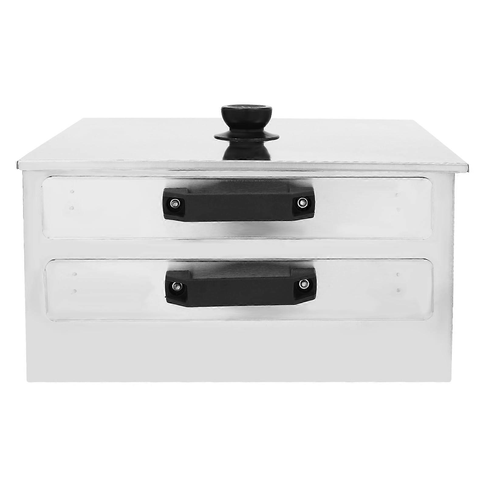 2 Layer Cantonese Rice Noodle Roll Steamer with 3D Steam Circulation and DoubleTier Capacity