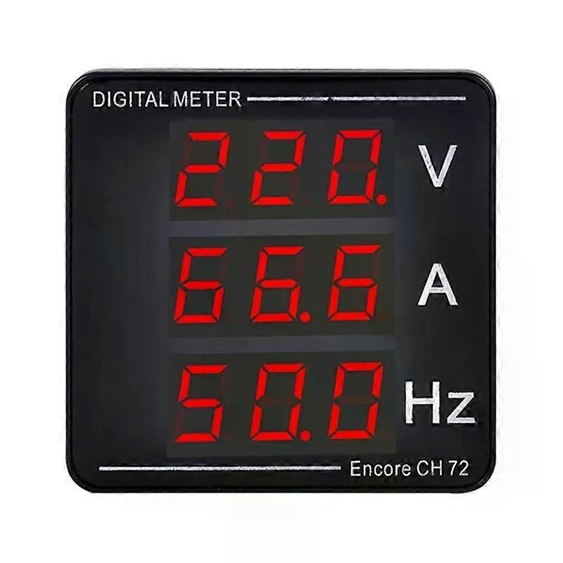 Digital Voltage Current Meter Panel Voltmeter Ammeter Frequency Meter LED Display AC50-500V 1-120A Embedded Installation