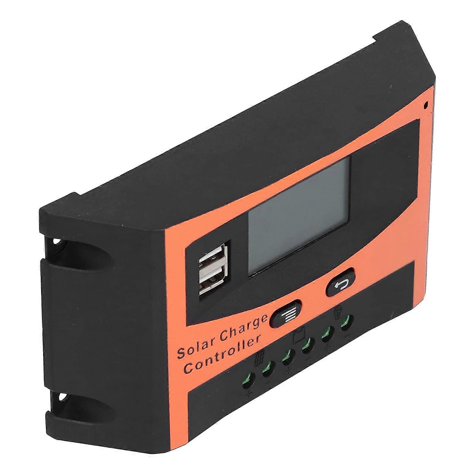 30A PWM Solar Charge Controller 12V 24V Auto Voltage Detection LCD Display Dual USB for Home Use