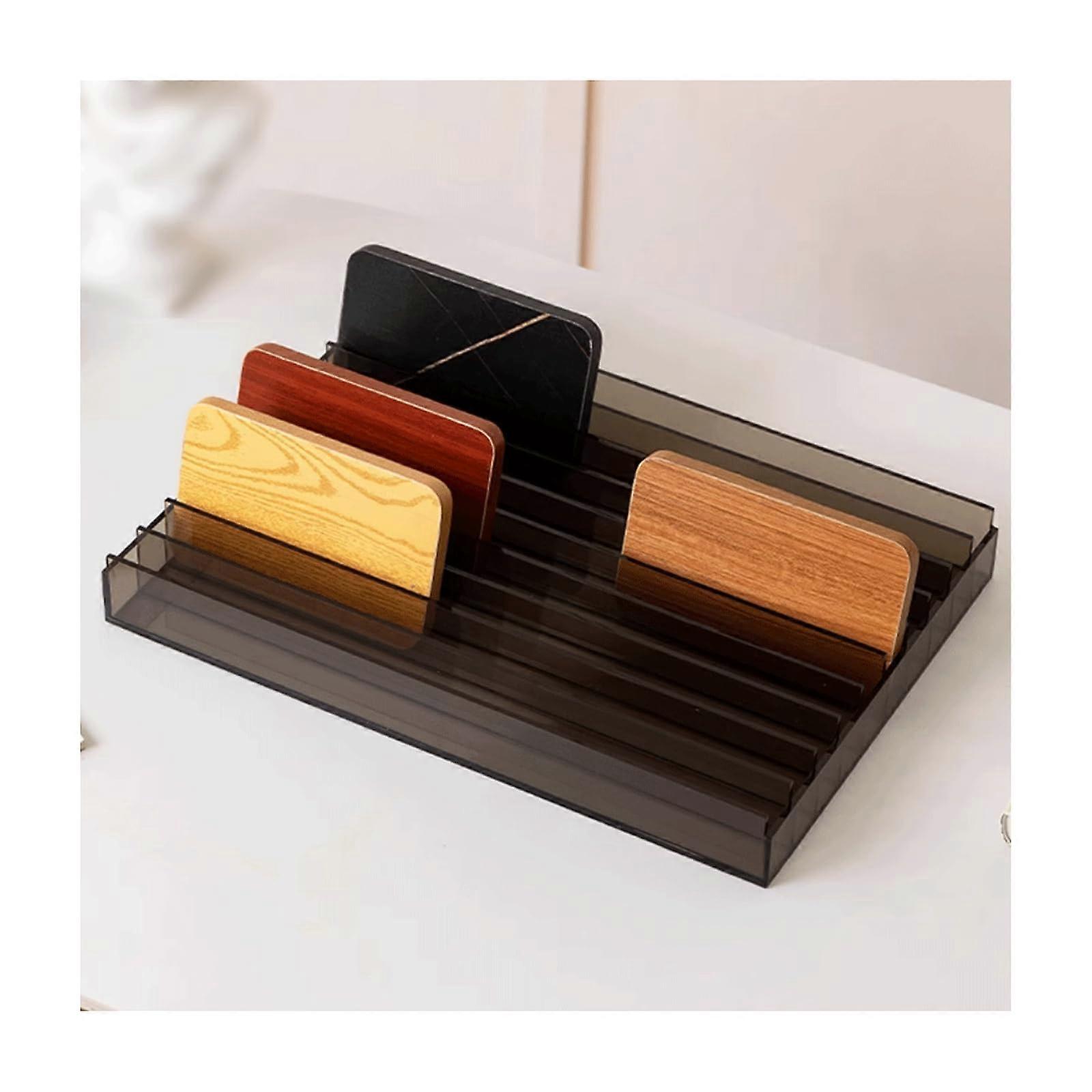 Tile Sample Display Rack with Heavy Load Capacity, Gray MultiRow Acrylic Floor Stand for Showroom