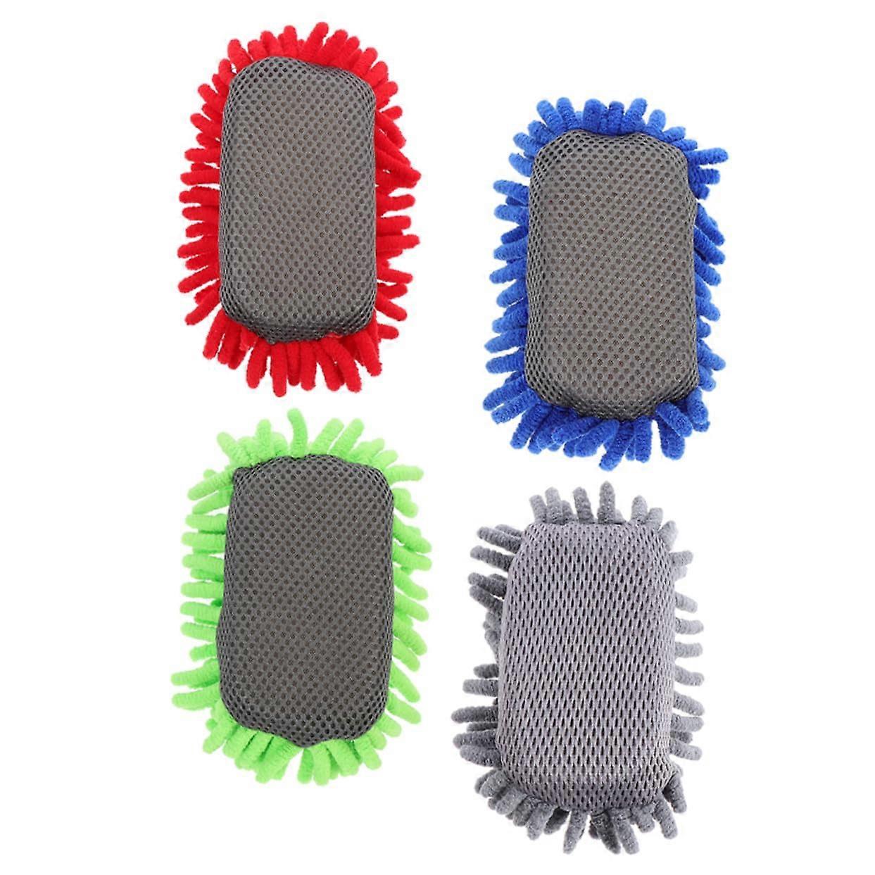 4Pcs Magnetic Whiteboard Eraser Set with Chenille and Sponge for Classroom and MultiSurface Use