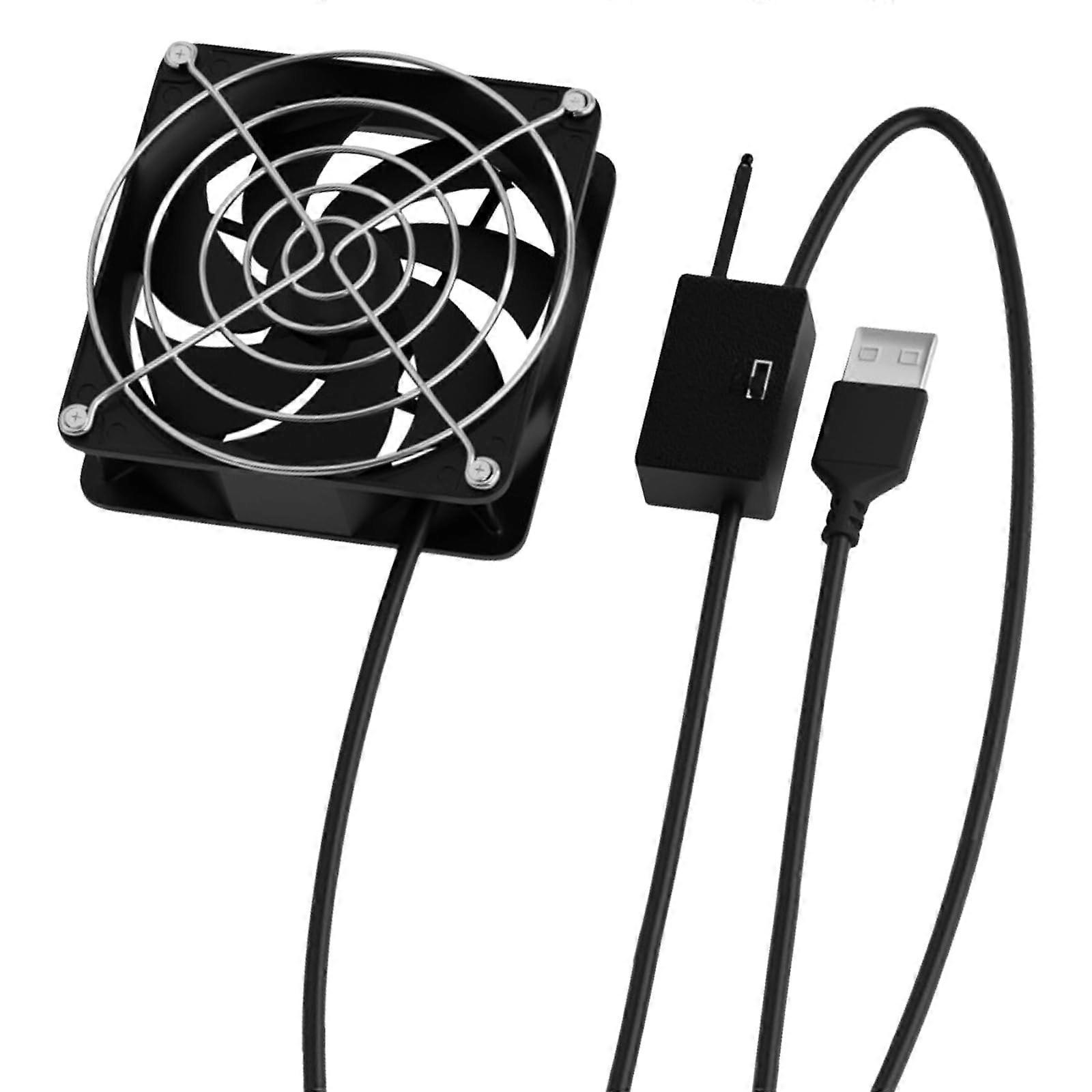USB Cooling Fan 8cm USB 5V with Automatic Temperature Control for Routers and Gaming Consoles