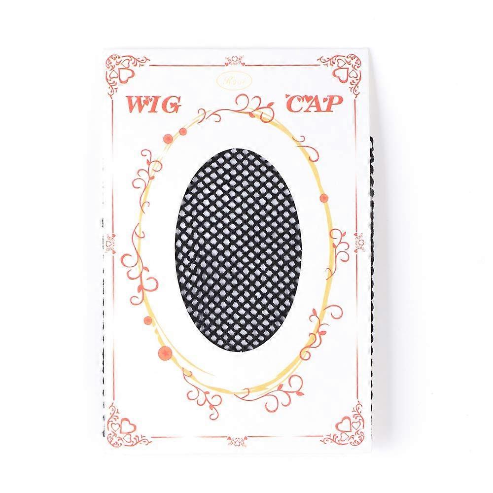 Nylon Wig Cap with Breathable Mesh, Durable Open End Fishnet, Elastic Fit for Cosplay Black