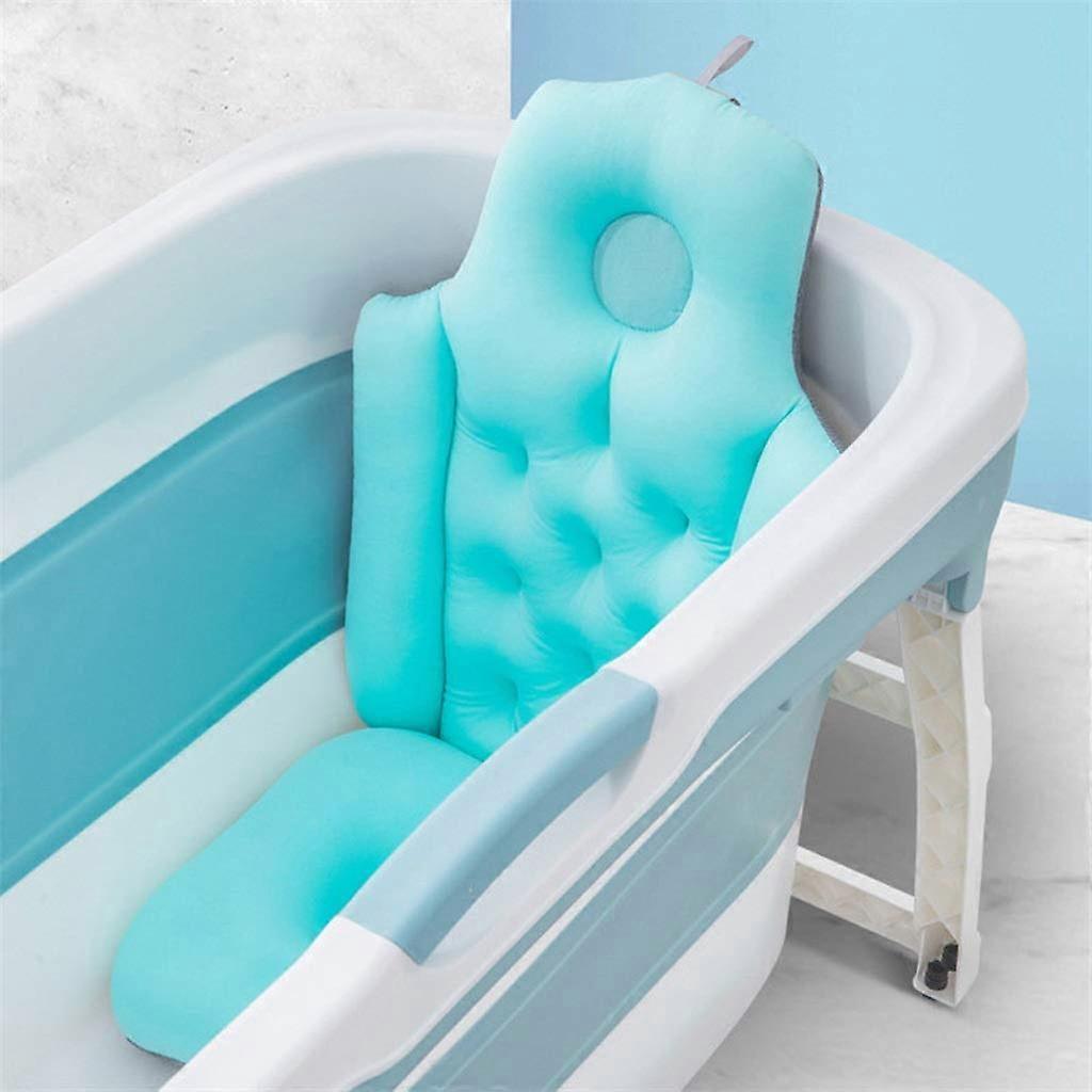 Bath Tub Pillow with Comfortable Neck and Back Support, QuickDry Bathroom Cushion, Blue
