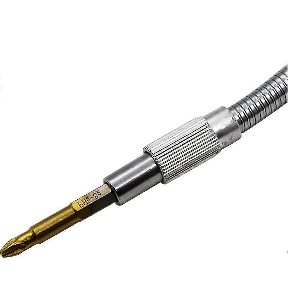 Extend Bit Holder Flexible Shaft 2Pcs 20cm Silver For Maintenance Electric Drill Tools