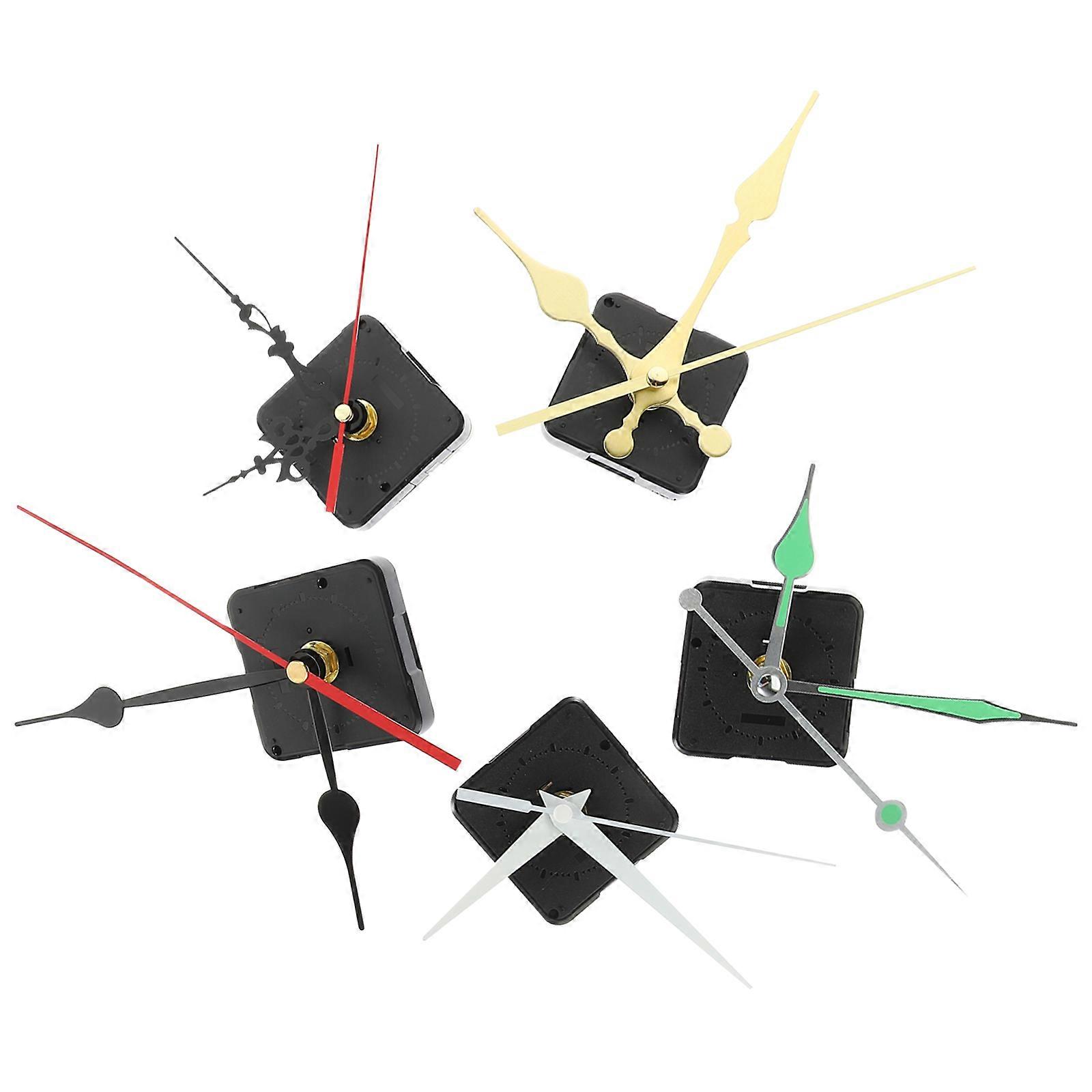 Home Clock Mechanism DIY Clock Movement Replacement 5Sets Plastic