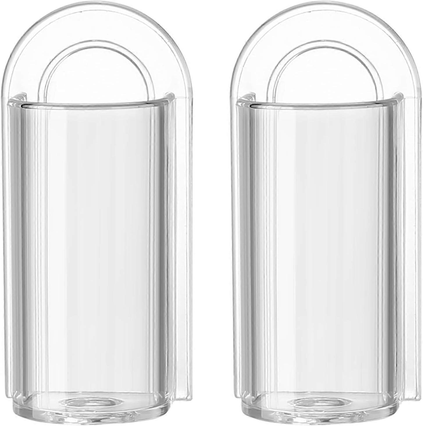 Two-Piece Wall-Mounted Self-Adhesive Toothbrush Holder