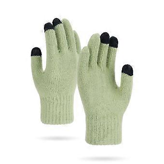 Unisex-lämpöneulekäsineet, fleecevuorilla, viisisormiset, kosketusnäyttöyhteensopivat, yksi koko sopii useimmille