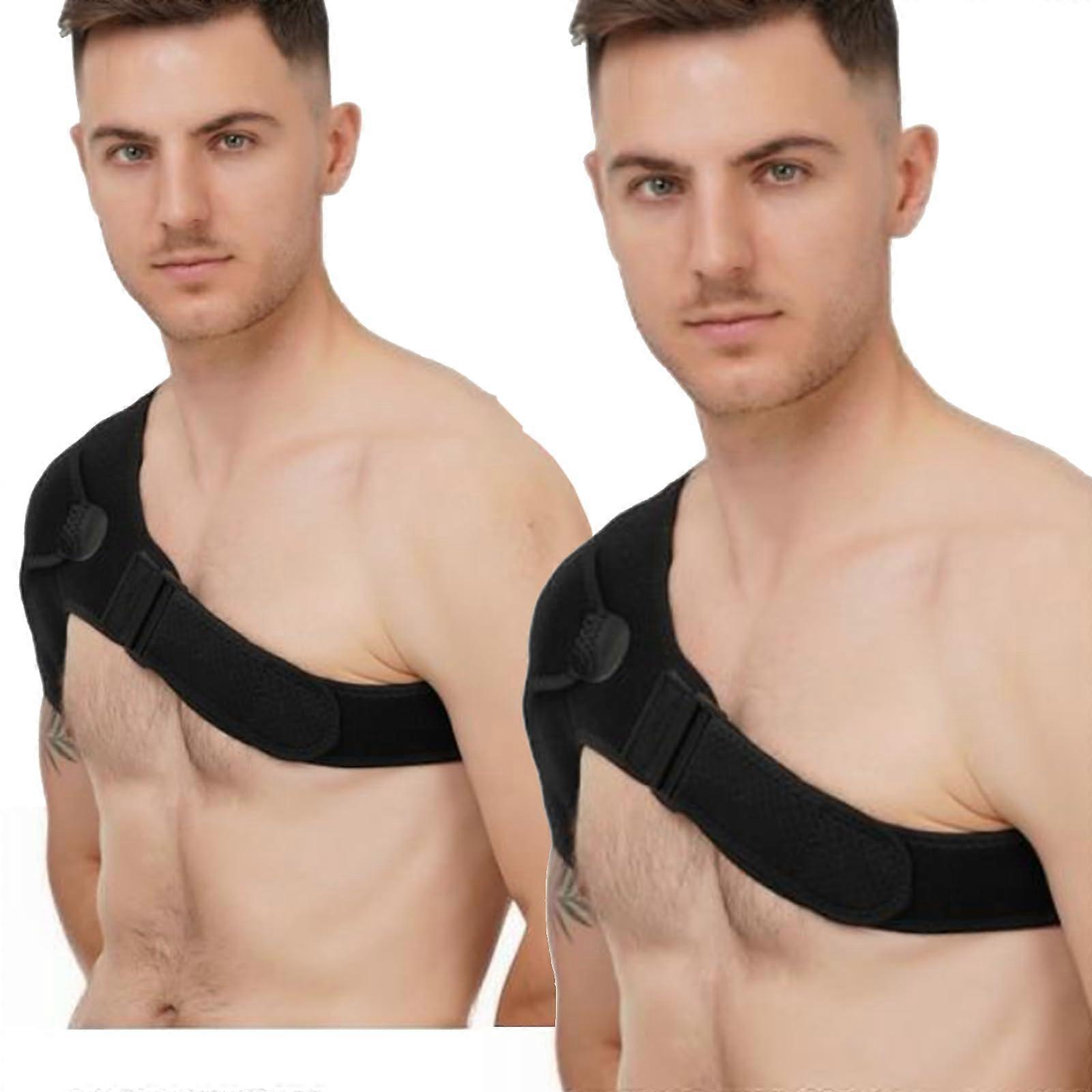 Shoulder Brace and Support with Adjustable Compression Fit, Breathable Mesh, Ice Pack Compatible, 2pcs