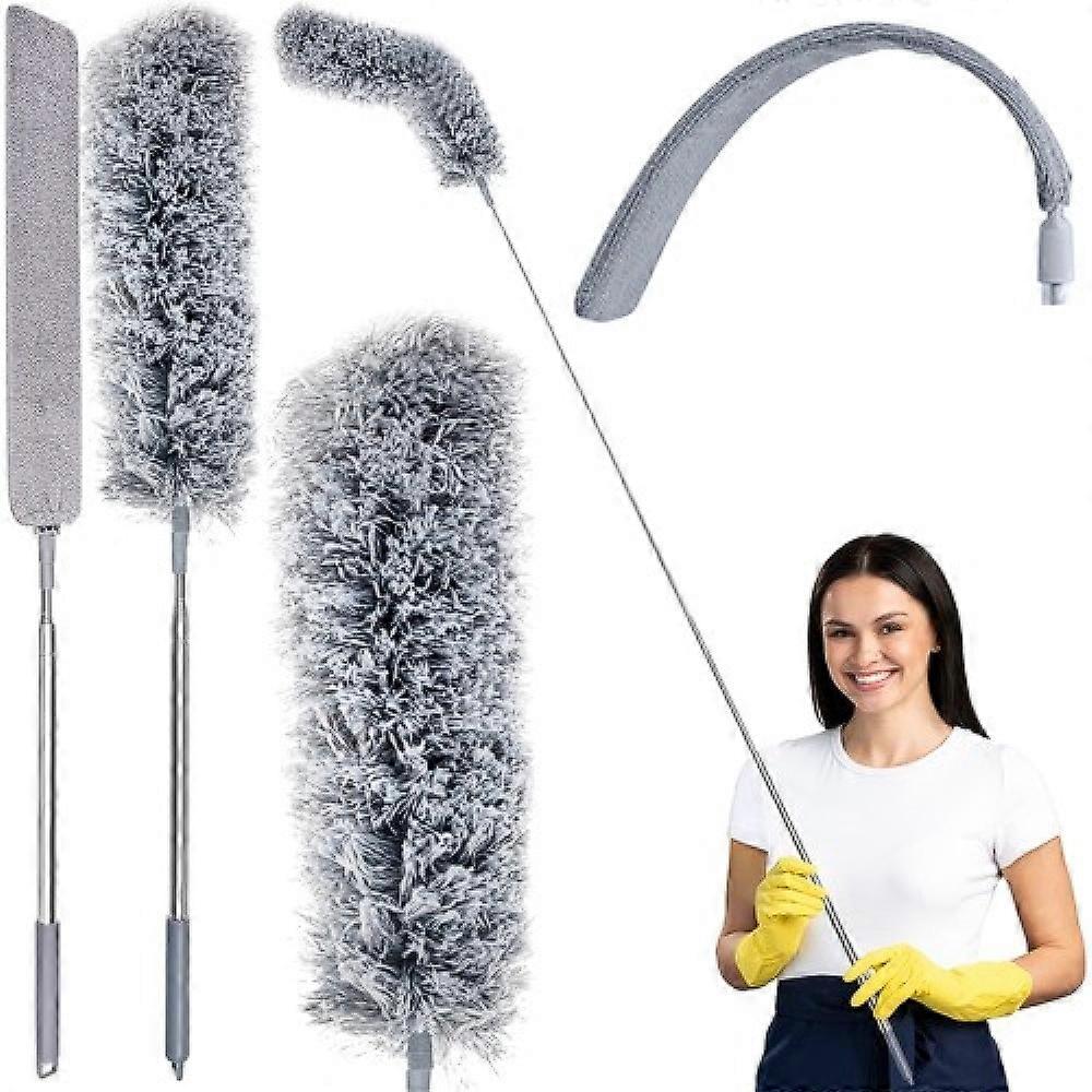 Telescopic dusting brush with two attachments - Easier cleaning under the sofa - Cleaning mop - Easy