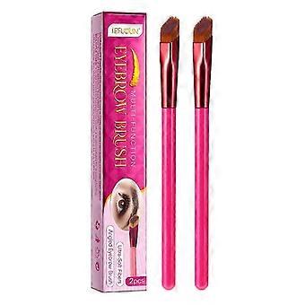 Multifunctionele wenkbrauwborstel, 4D Hair Stroke Brow Stamp Brush, 2 stuks make-upborstel