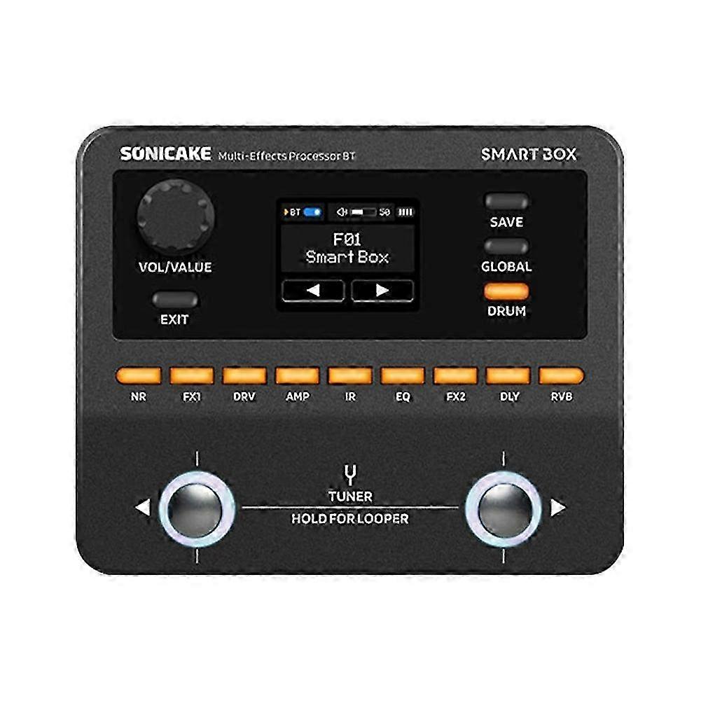 Sonicake Smartbox Digital Multieffektsprocessor Elgitarr Effektpedal, Bluetooth Bas, Trummaskin, Intern Inspelning