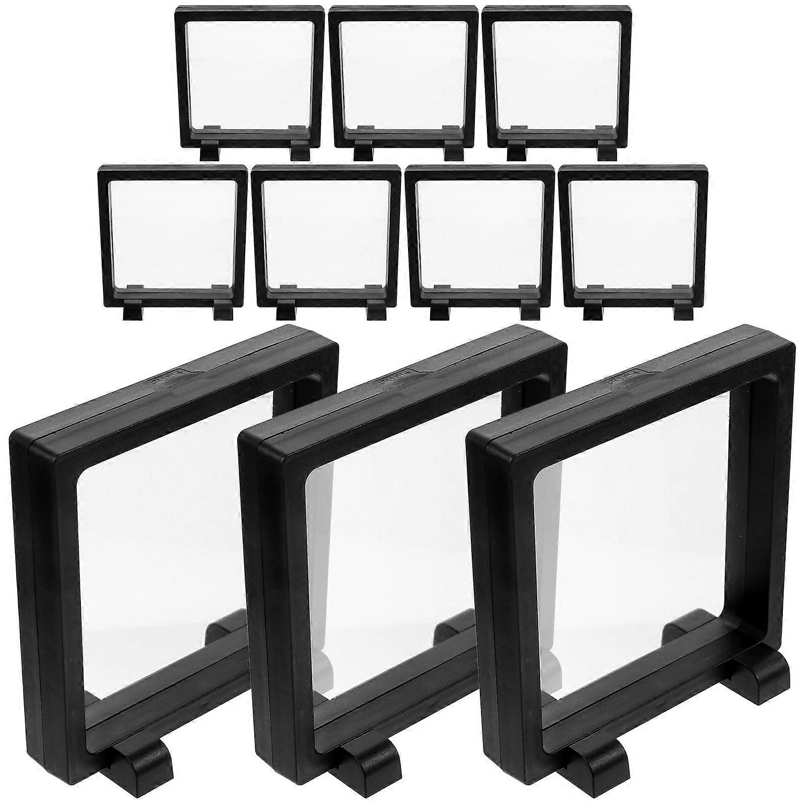Coin Display Stand for Decor with 4Sets 3D Floating Frame Display Boxes