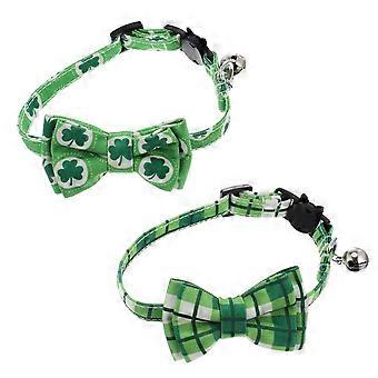St. Patrick's Collar with Bowtie Bell for 2Pcs Adorable Pet Accessories