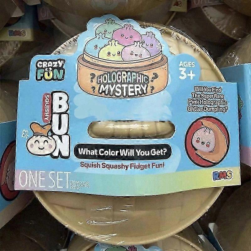 Crazy Fun Rainbow Mystery Squishy Bun Mystery Dumpling PINK GLITTER VIRAL A XY1