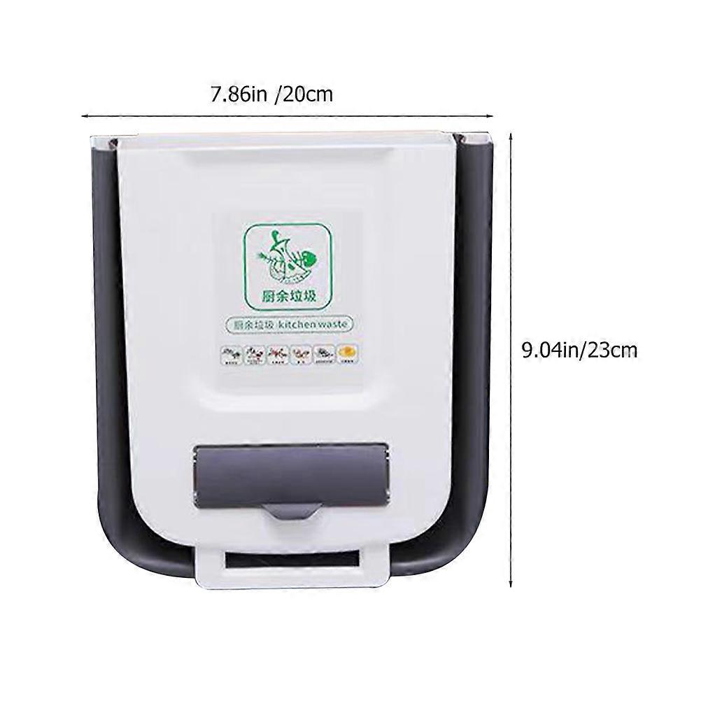 Grey Plastic Hanging Compost Bin Kitchen Foldable Trash Can