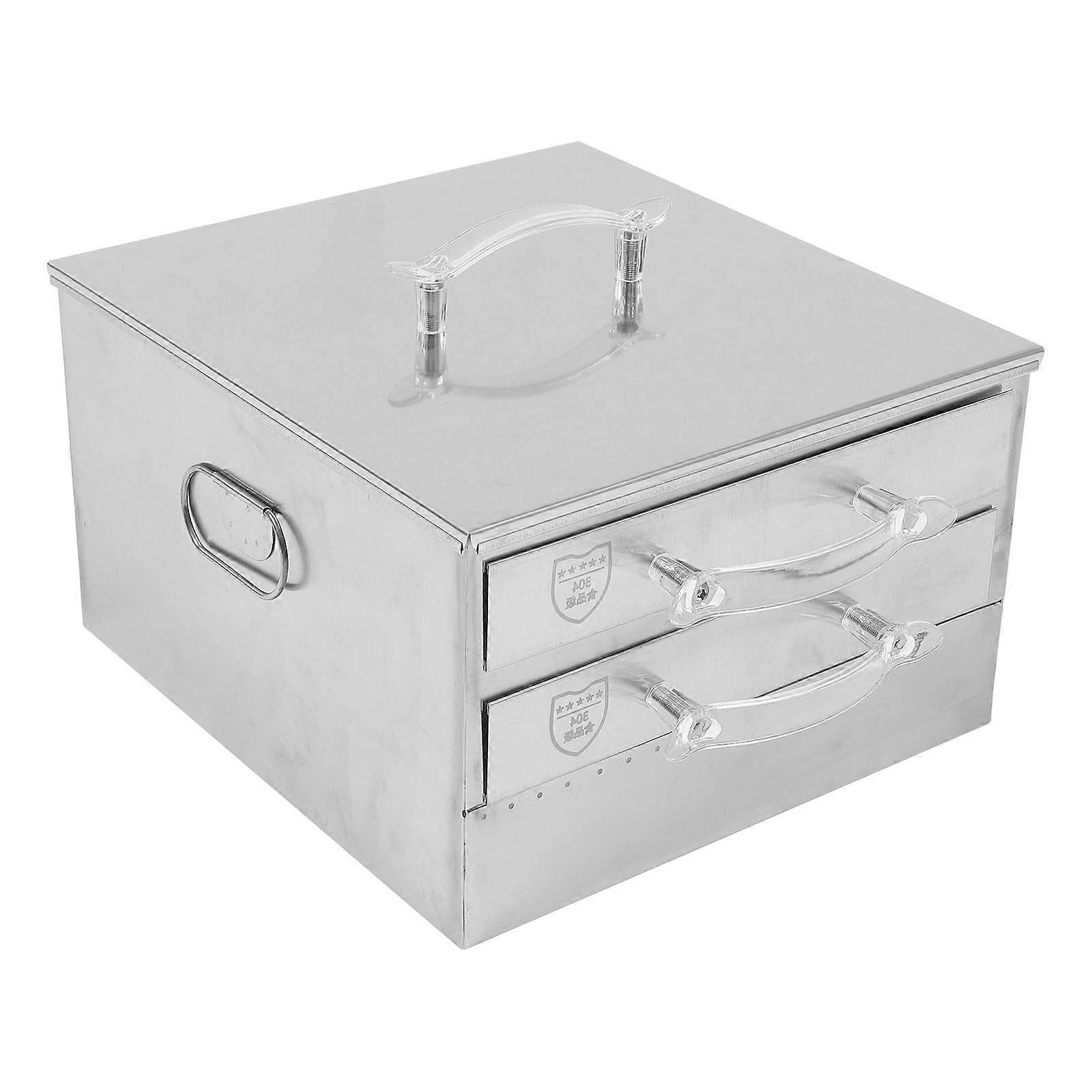 1 Pc Durable Small Double-layered Drawer Type Steaming Pan Kitchen Supply (Silver)